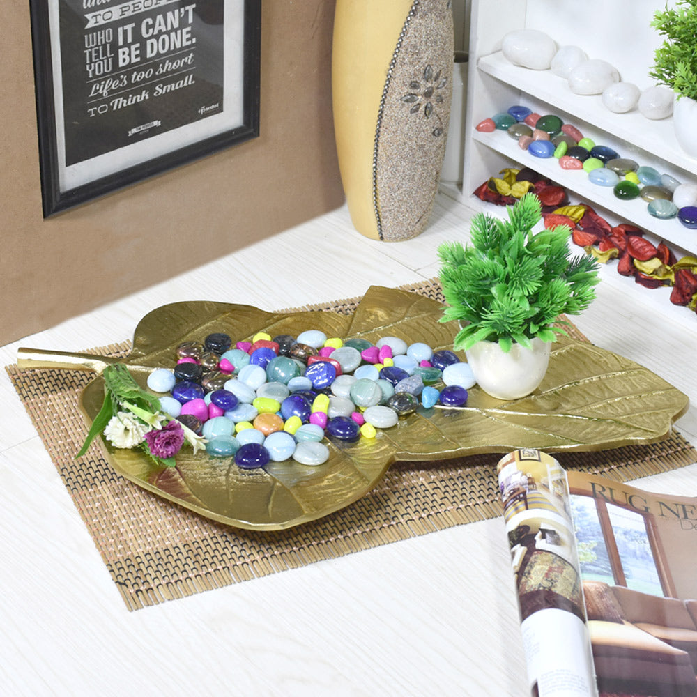 Foliage Aluminium Decorative Tray