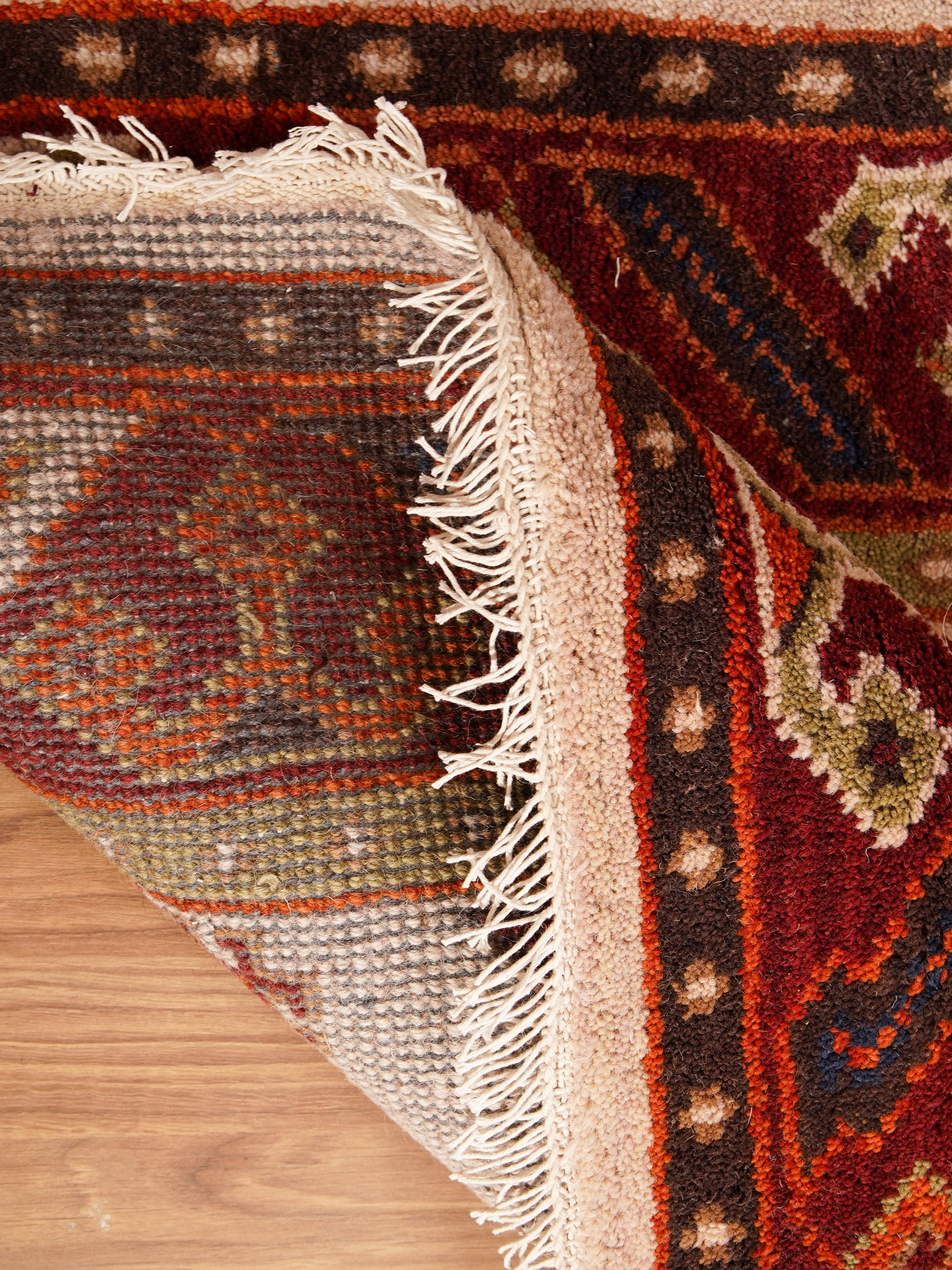 Rudrakshi Hand Knotted Afghan Kazak Rug