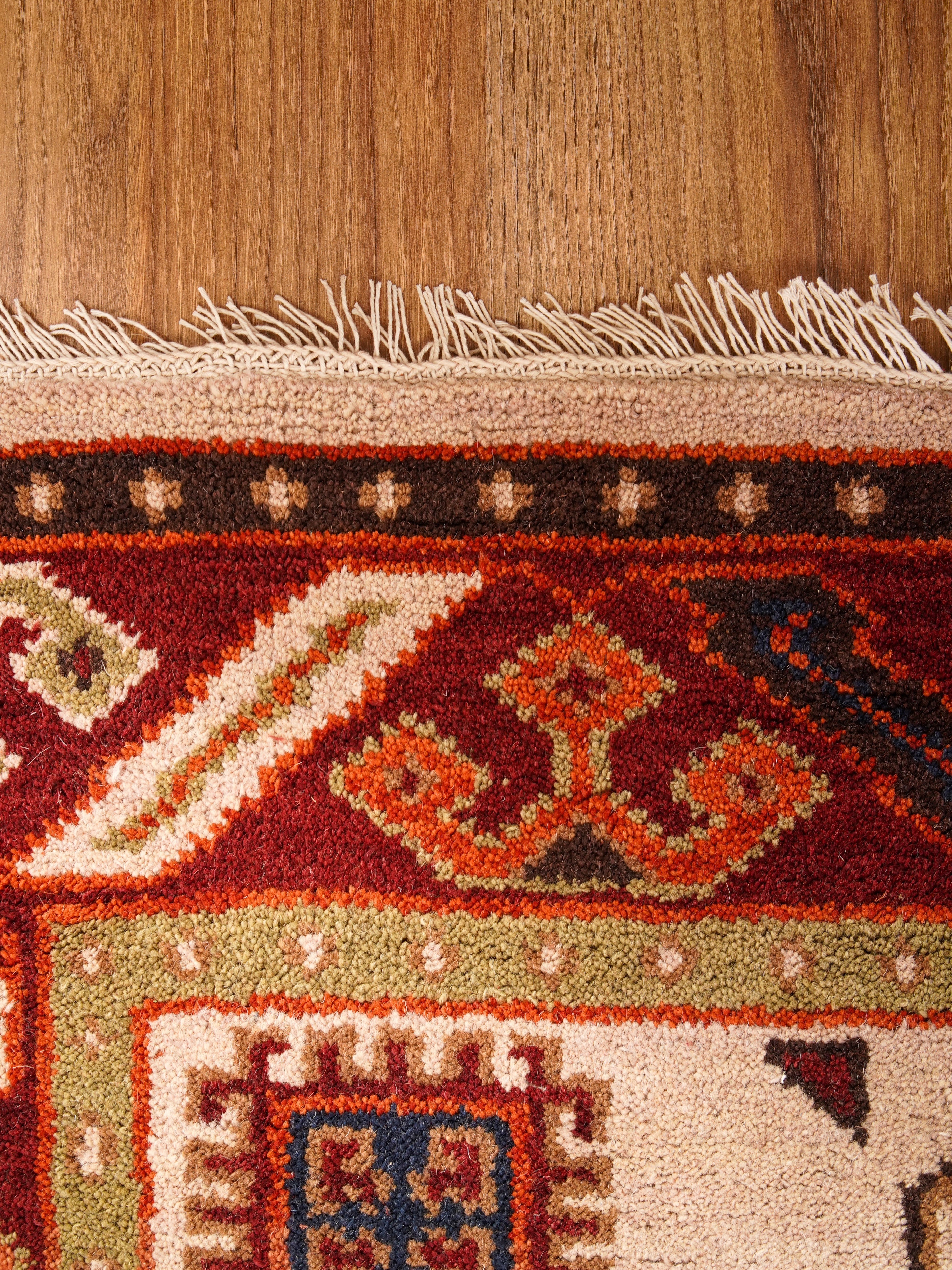Rudrakshi Hand Knotted Afghan Kazak Rug