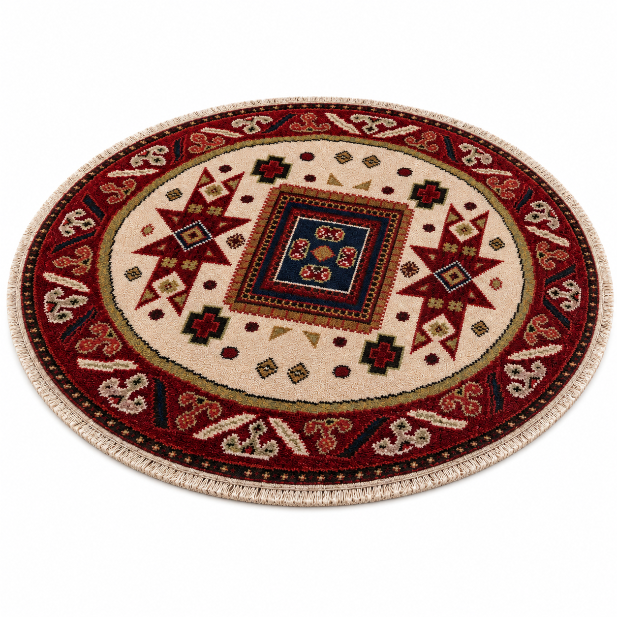 Rudrakshi Hand Knotted Afghan Kazak Rug