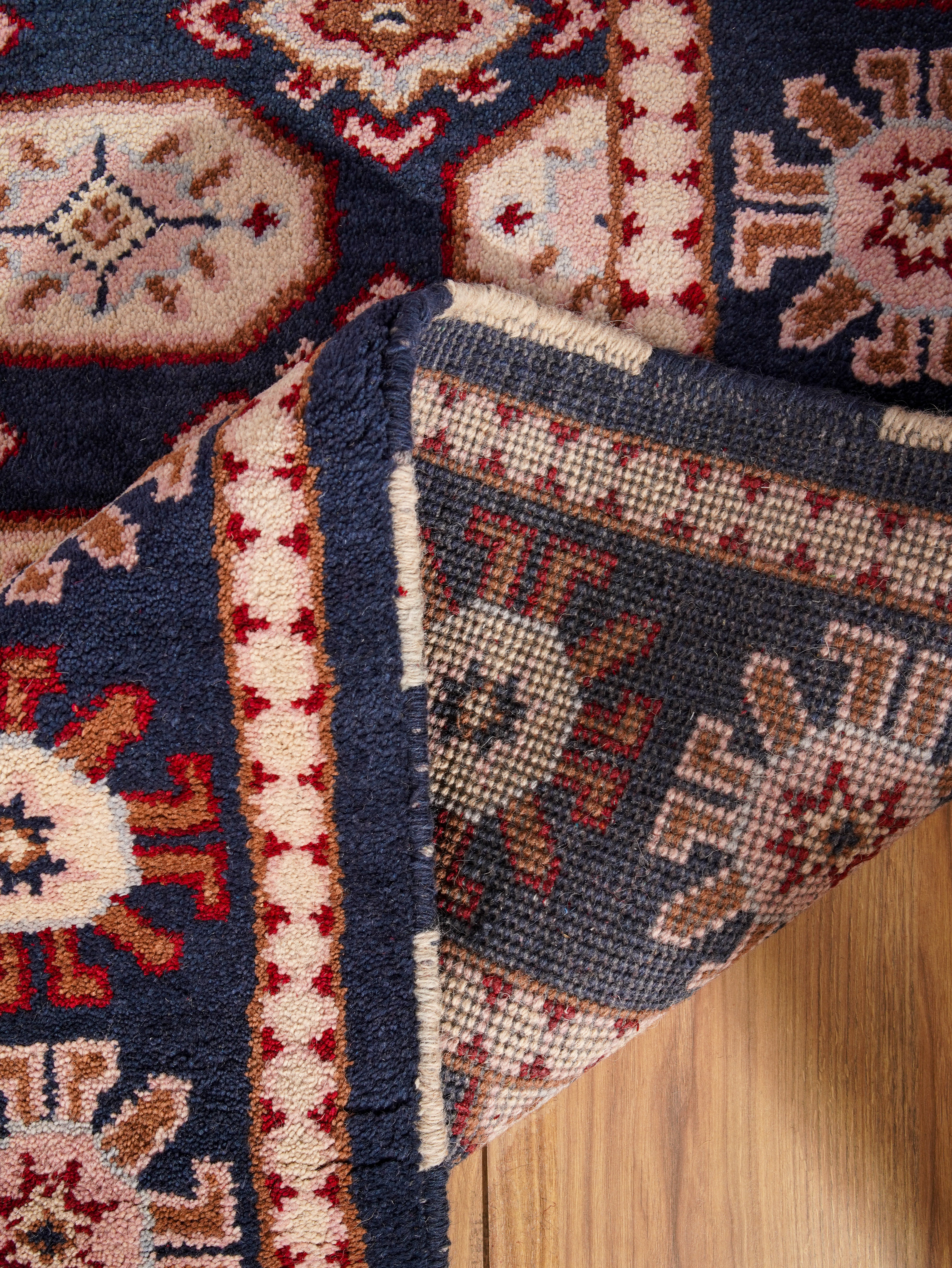 Manjari Hand Knotted Afghan Silk And Wool Area Rug