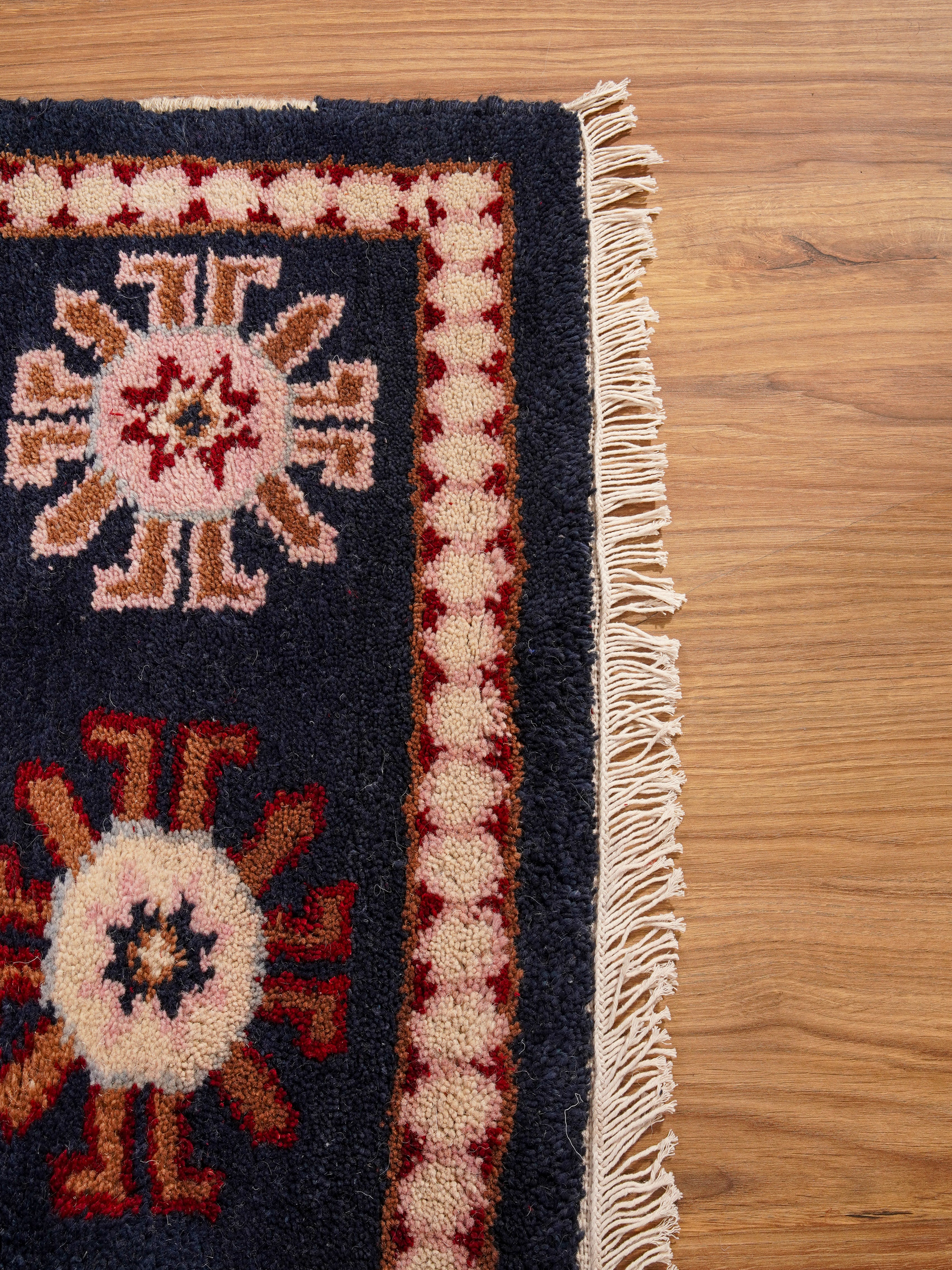 Manjari Hand Knotted Afghan Silk And Wool Area Rug