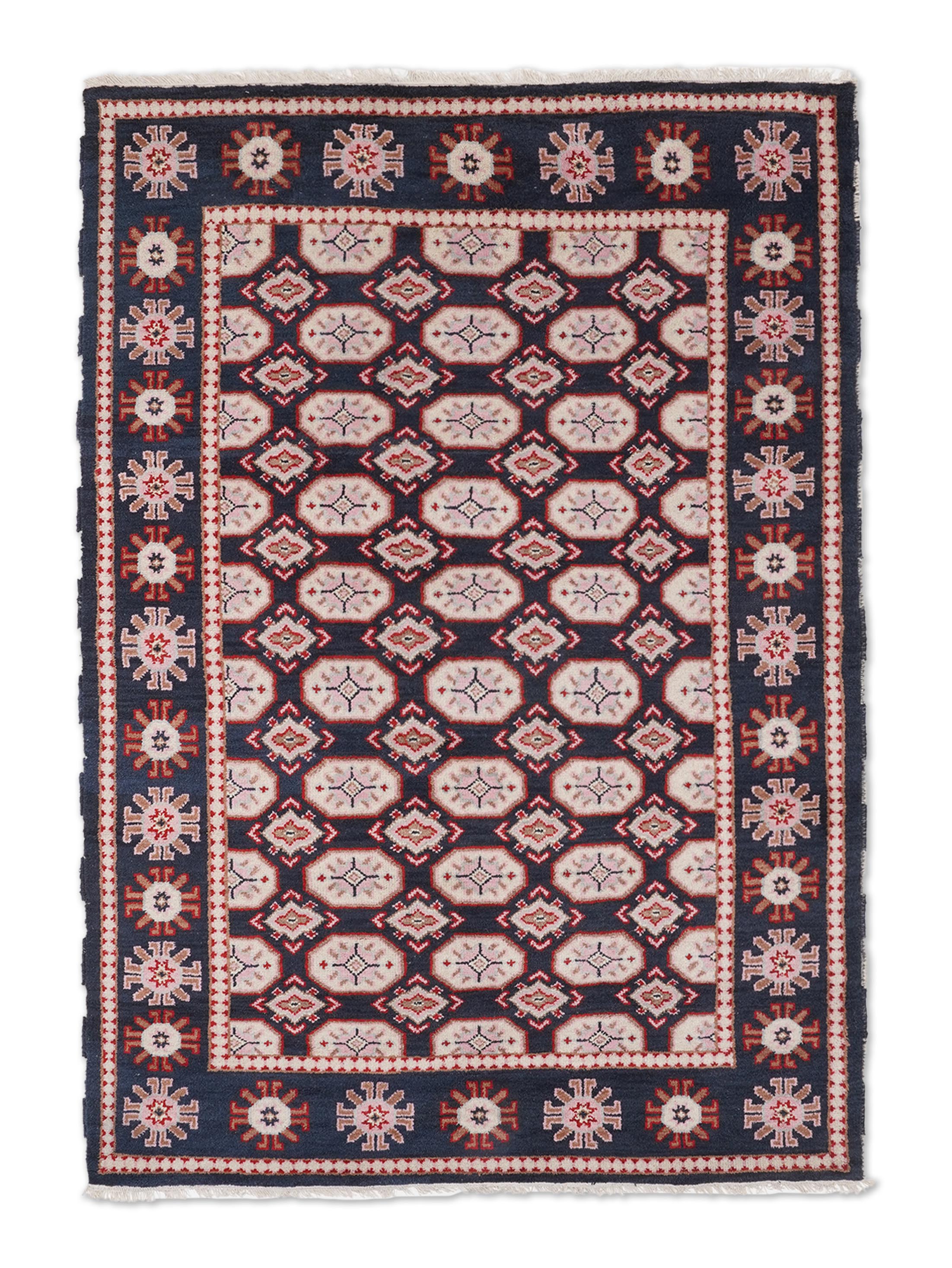 Manjari Hand Knotted Afghan Silk And Wool Area Rug