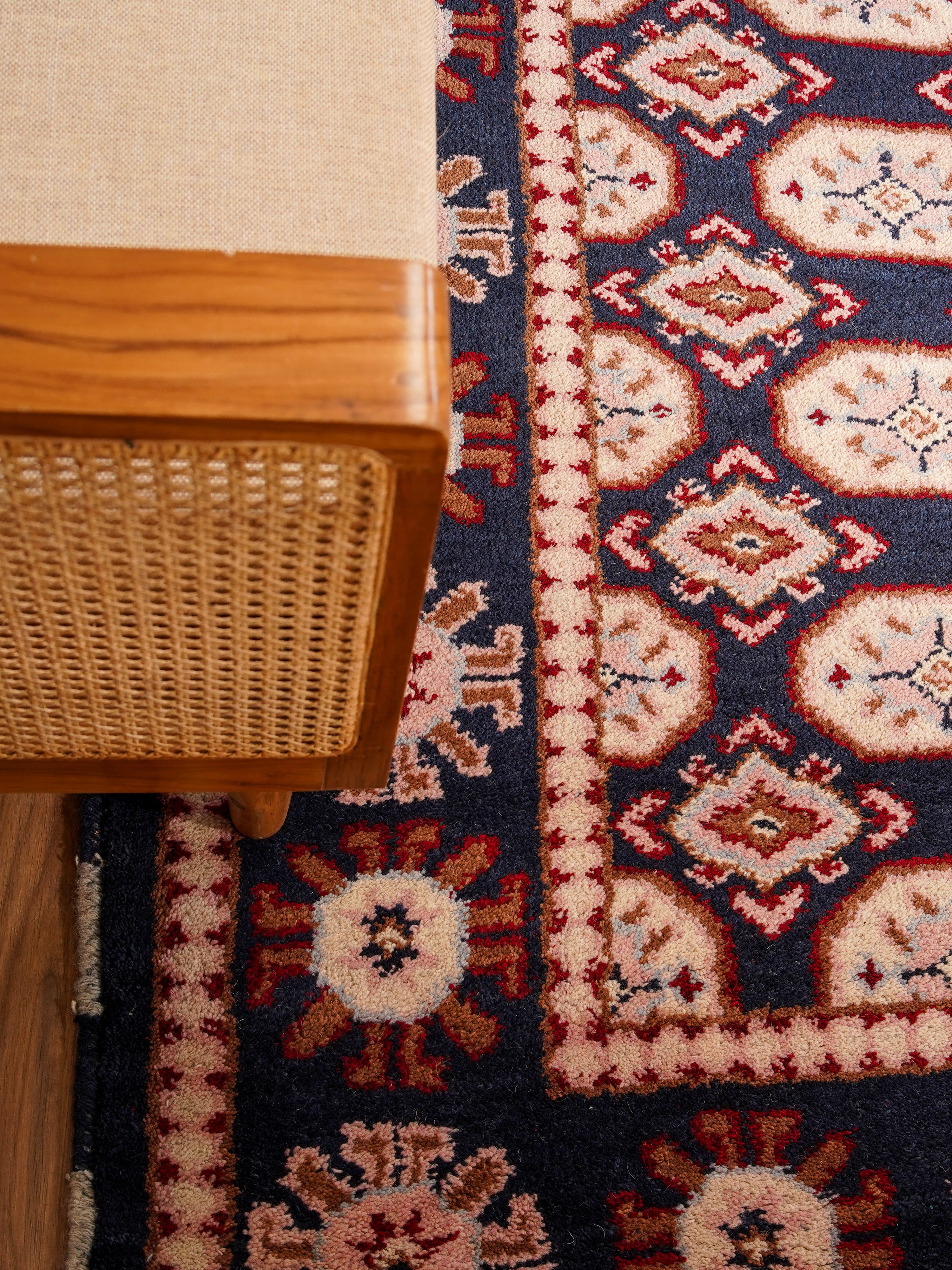 Manjari Hand Knotted Afghan Silk And Wool Area Rug
