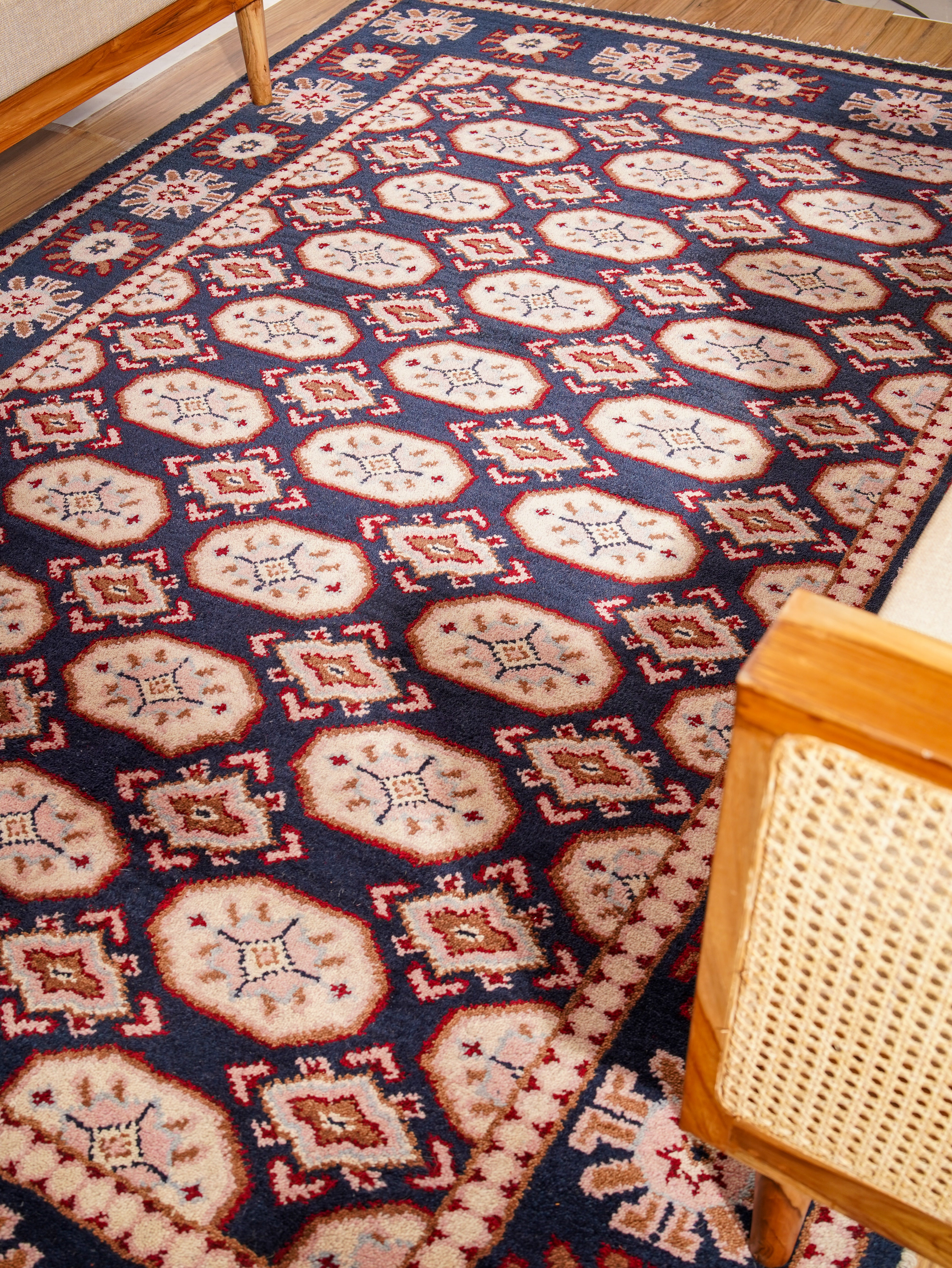 Manjari Hand Knotted Afghan Silk And Wool Area Rug