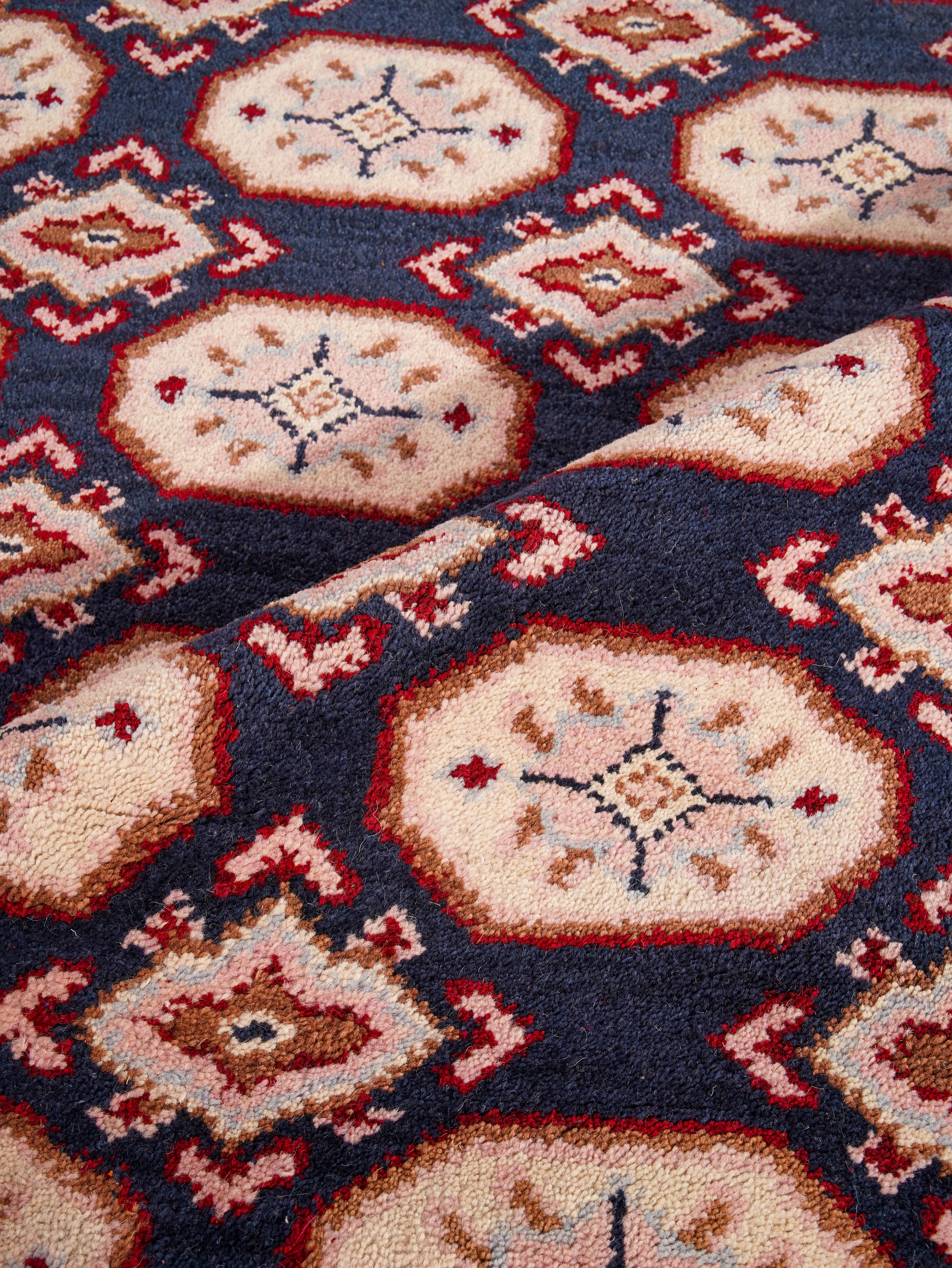 Manjari Hand Knotted Afghan Silk And Wool Area Rug