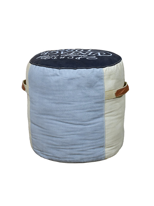 Retro Canvas Pouf