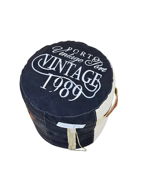 Retro Canvas Pouf