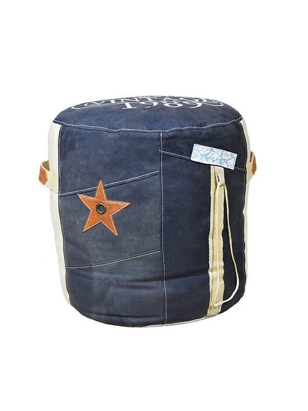 Retro Canvas Pouf