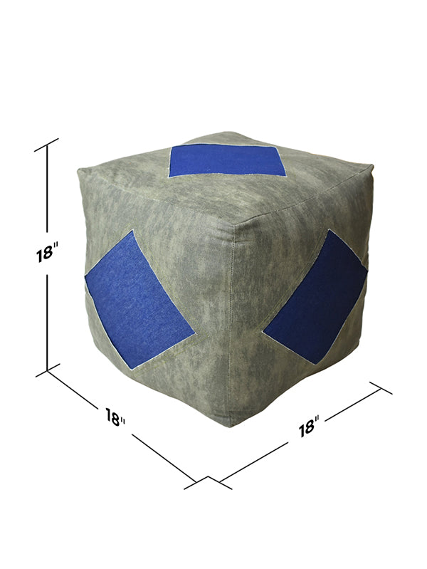 Verde Diamond Canvas Pouf
