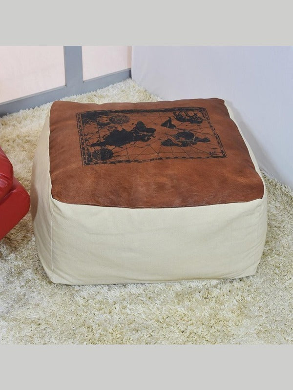 Globe-Trotter Leather Pouf