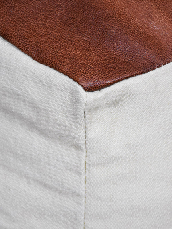 Globe-Trotter Leather Pouf