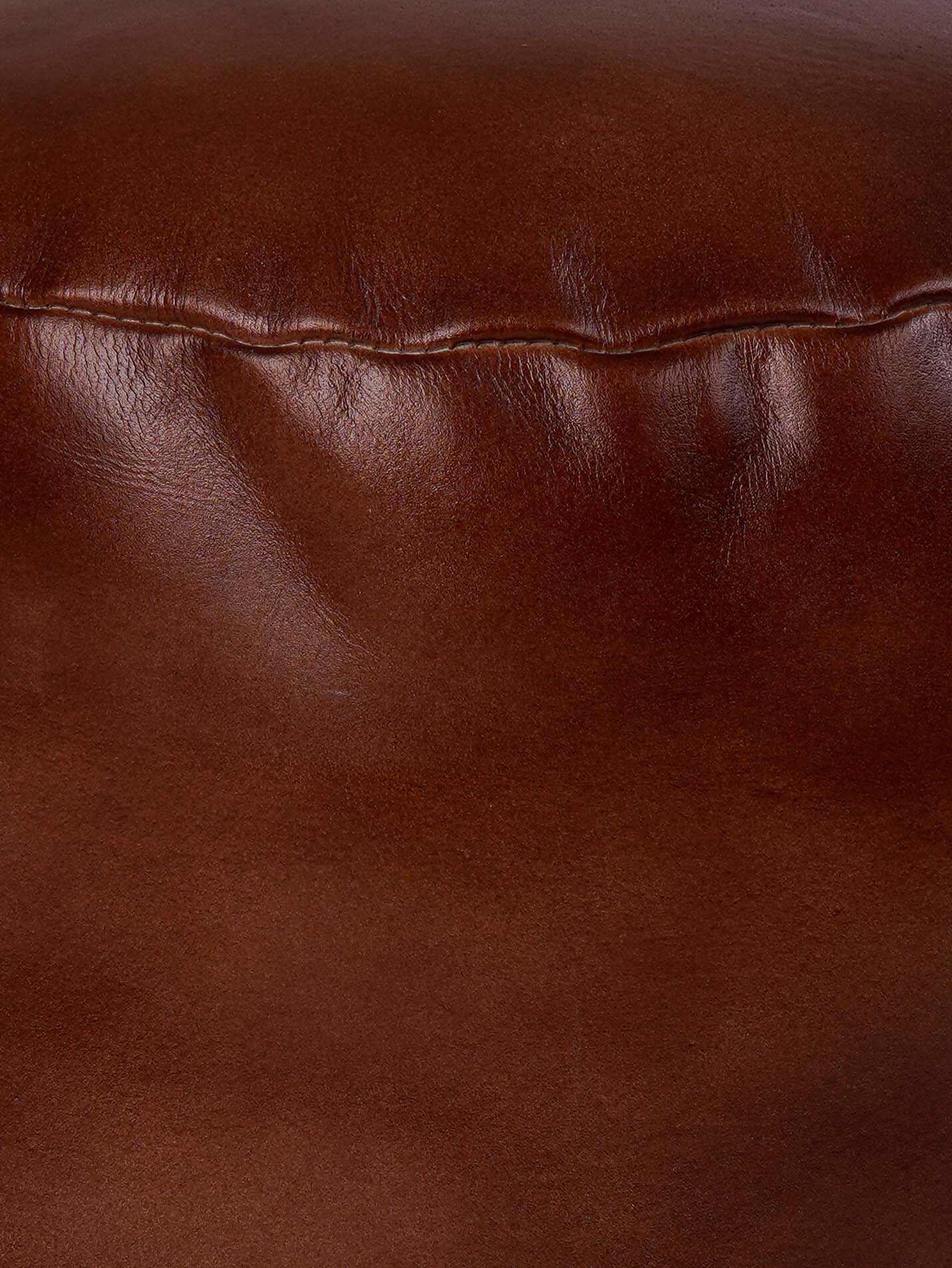 Handmade Buffalo Leather Pouf – Multiple Sizes & Colors | Round or Square | Filled
