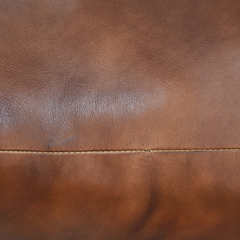 Handmade Buffalo Leather Pouf – Multiple Sizes & Colors | Round or Square | Filled