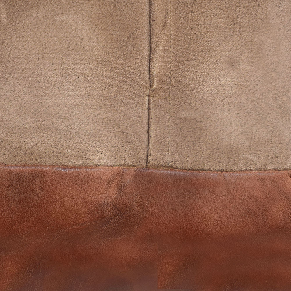 Handmade Buffalo Leather Pouf – Multiple Sizes & Colors | Round or Square | Filled