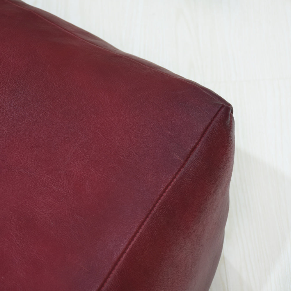 Handmade Buffalo Leather Pouf – Multiple Sizes & Colors | Round or Square | Filled