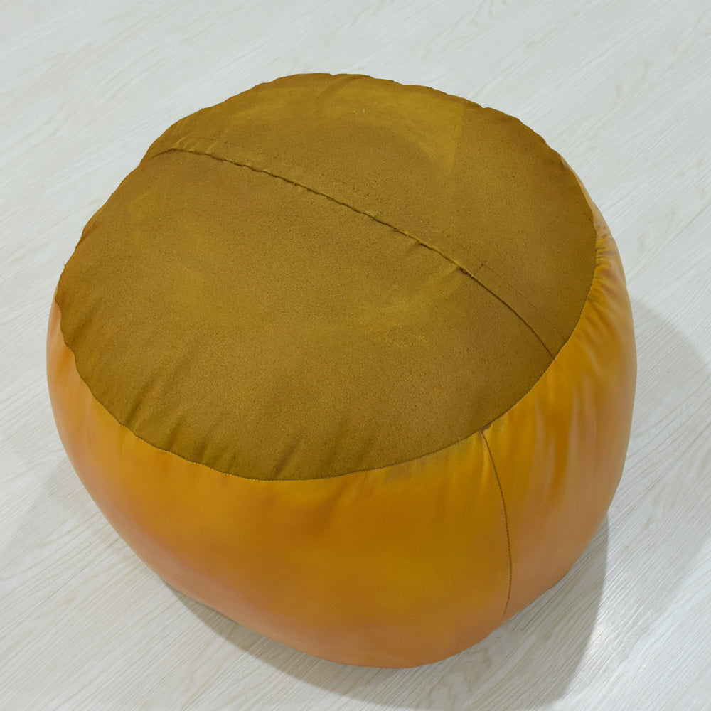 Handmade Buffalo Leather Pouf – Multiple Sizes & Colors | Round or Square | Filled