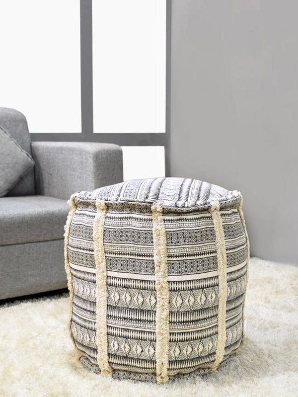 Boho Chic Jute Pouf