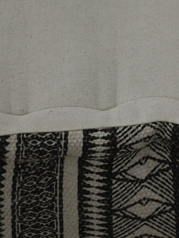 Tribal Noir Jute Pouf