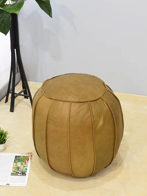 Desert Dune Leather Pouf