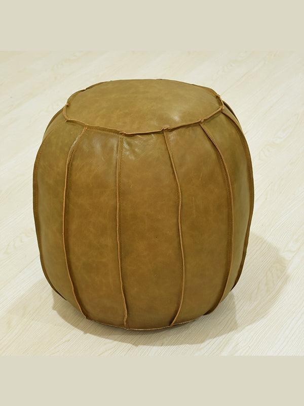 Desert Dune Leather Pouf