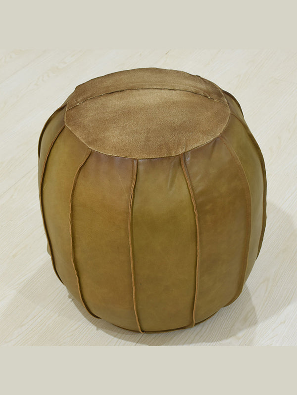 Desert Dune Leather Pouf