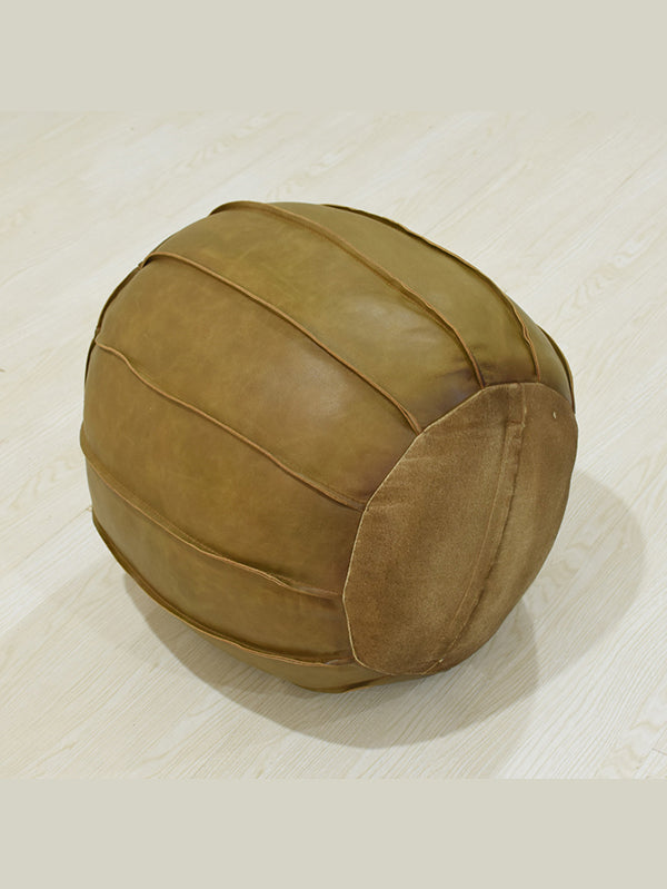 Desert Dune Leather Pouf