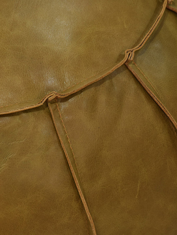 Desert Dune Leather Pouf