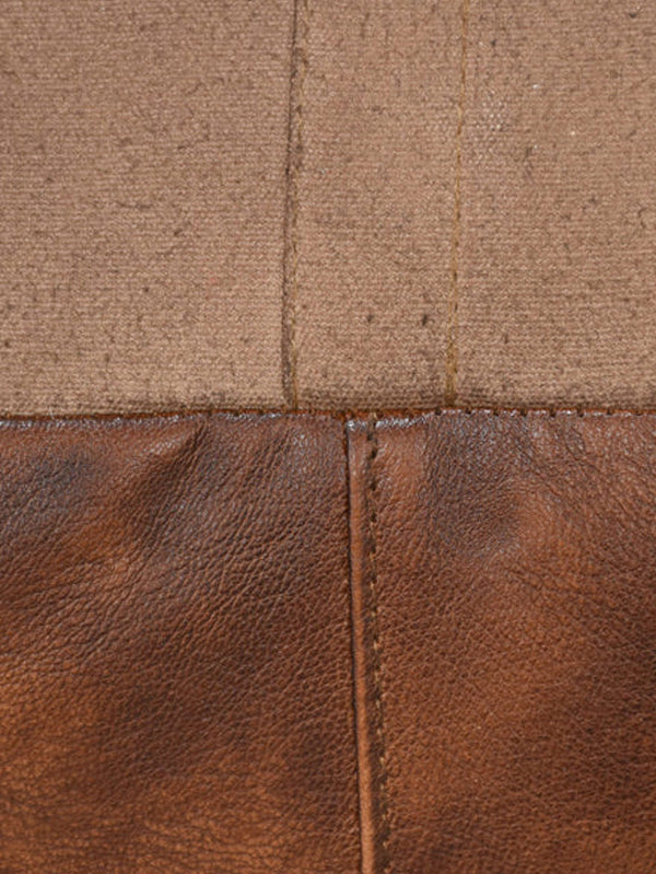 Copper Crossroads Leather Pouf