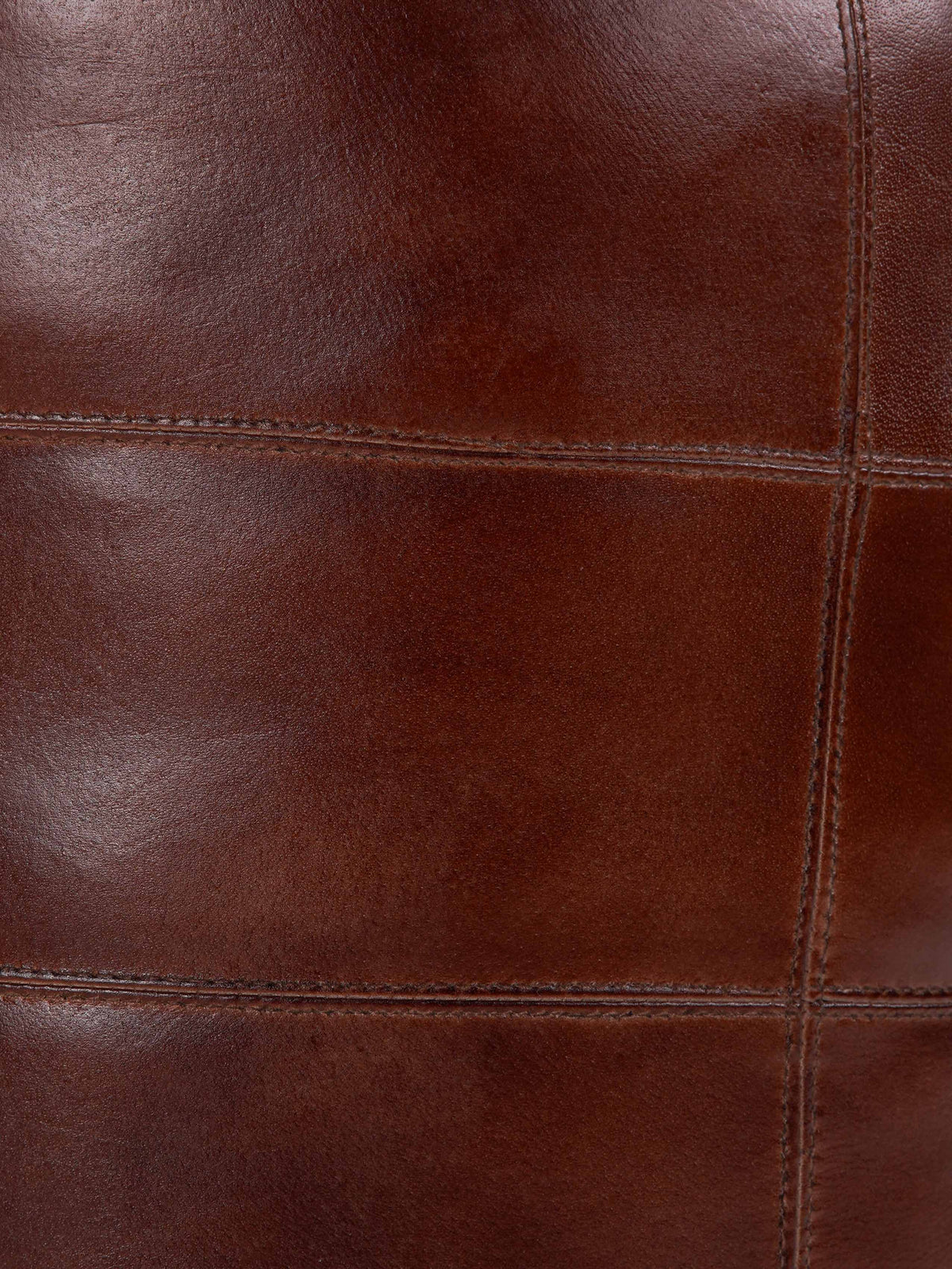 Round Buffalo Leather Pouf – Bordeaux Classic Ottoman | Handmade | Brown | Filled