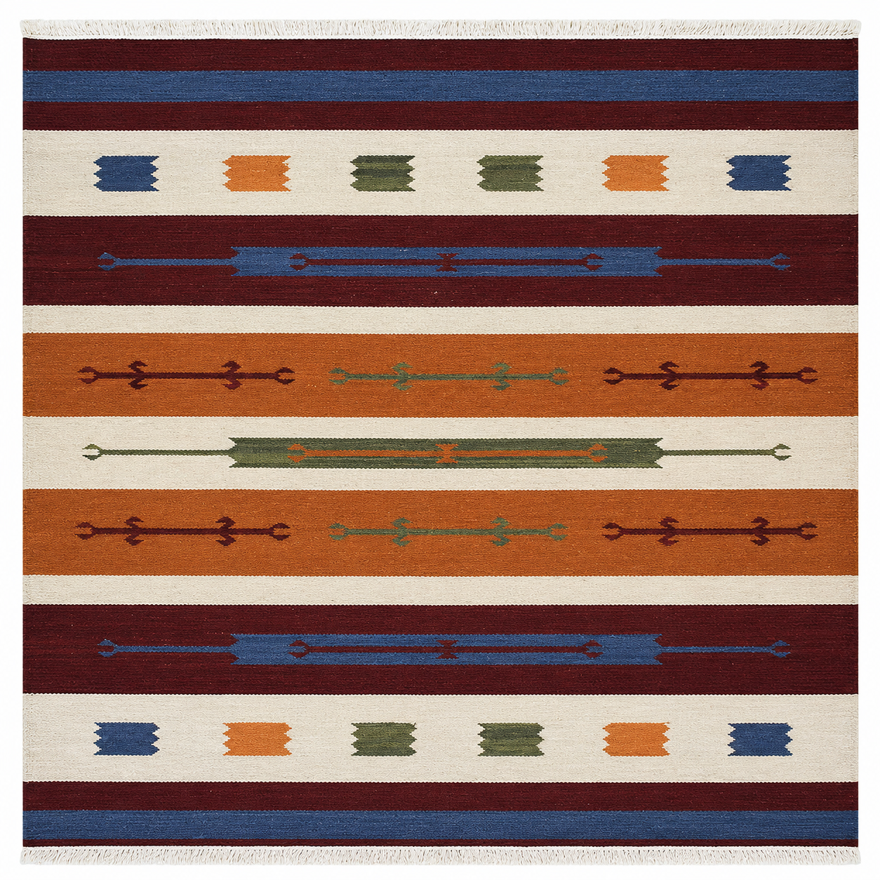 Aether Hand Woven Flat Weave Kilim Wool Area Rug