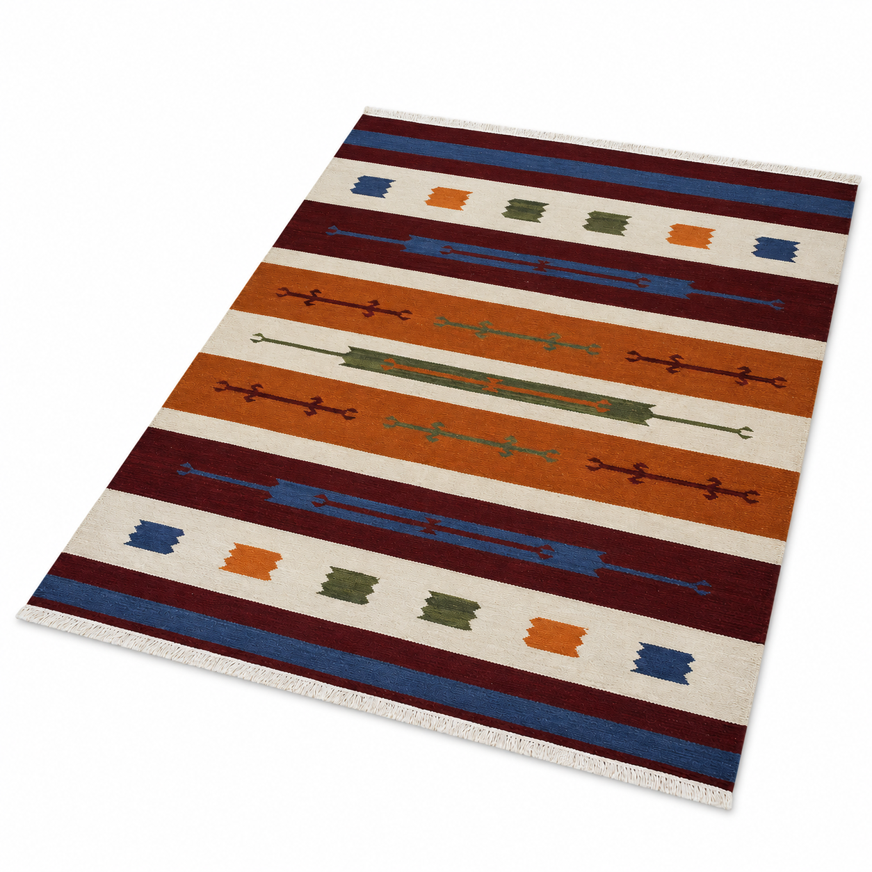 Aether Hand Woven Flat Weave Kilim Wool Area Rug