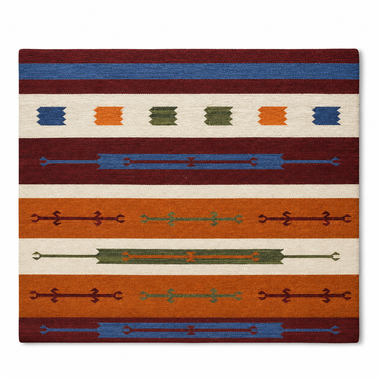 Aether Hand Woven Flat Weave Kilim Wool Area Rug