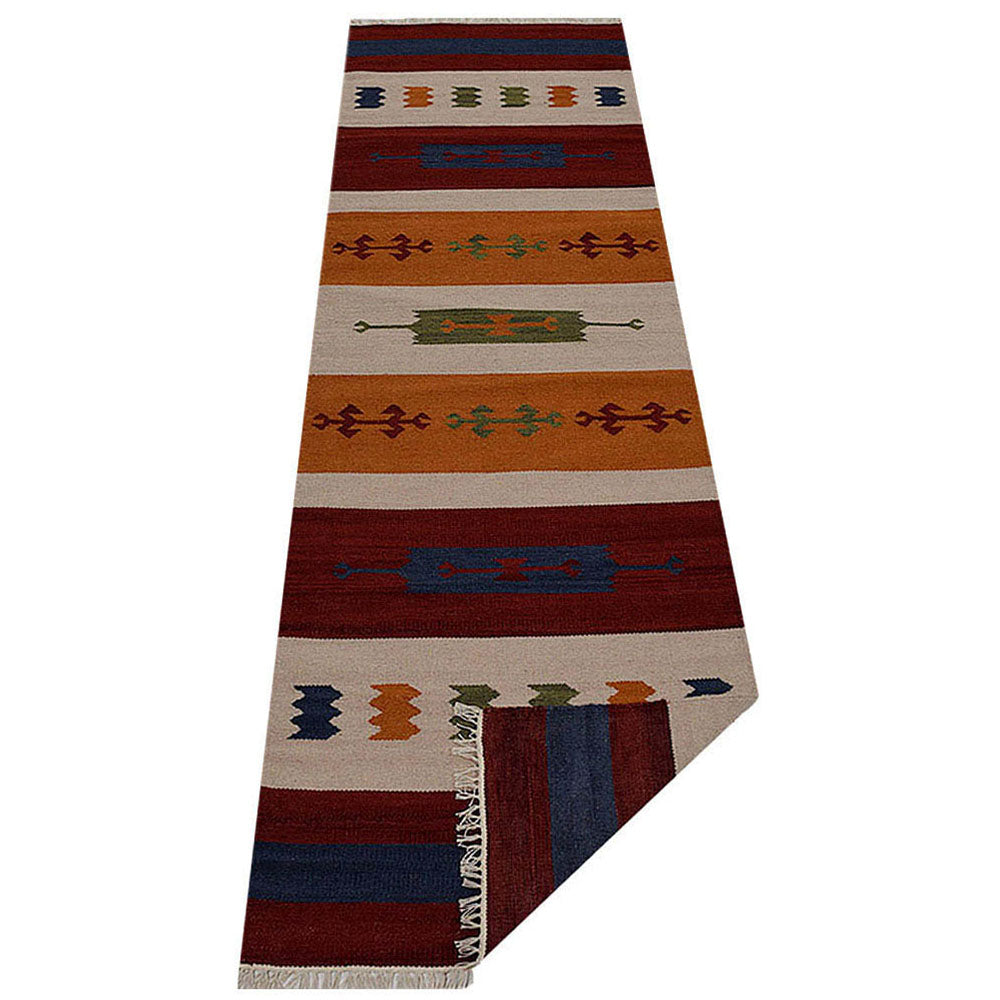 Aether Hand Woven Flat Weave Kilim Wool Area Rug