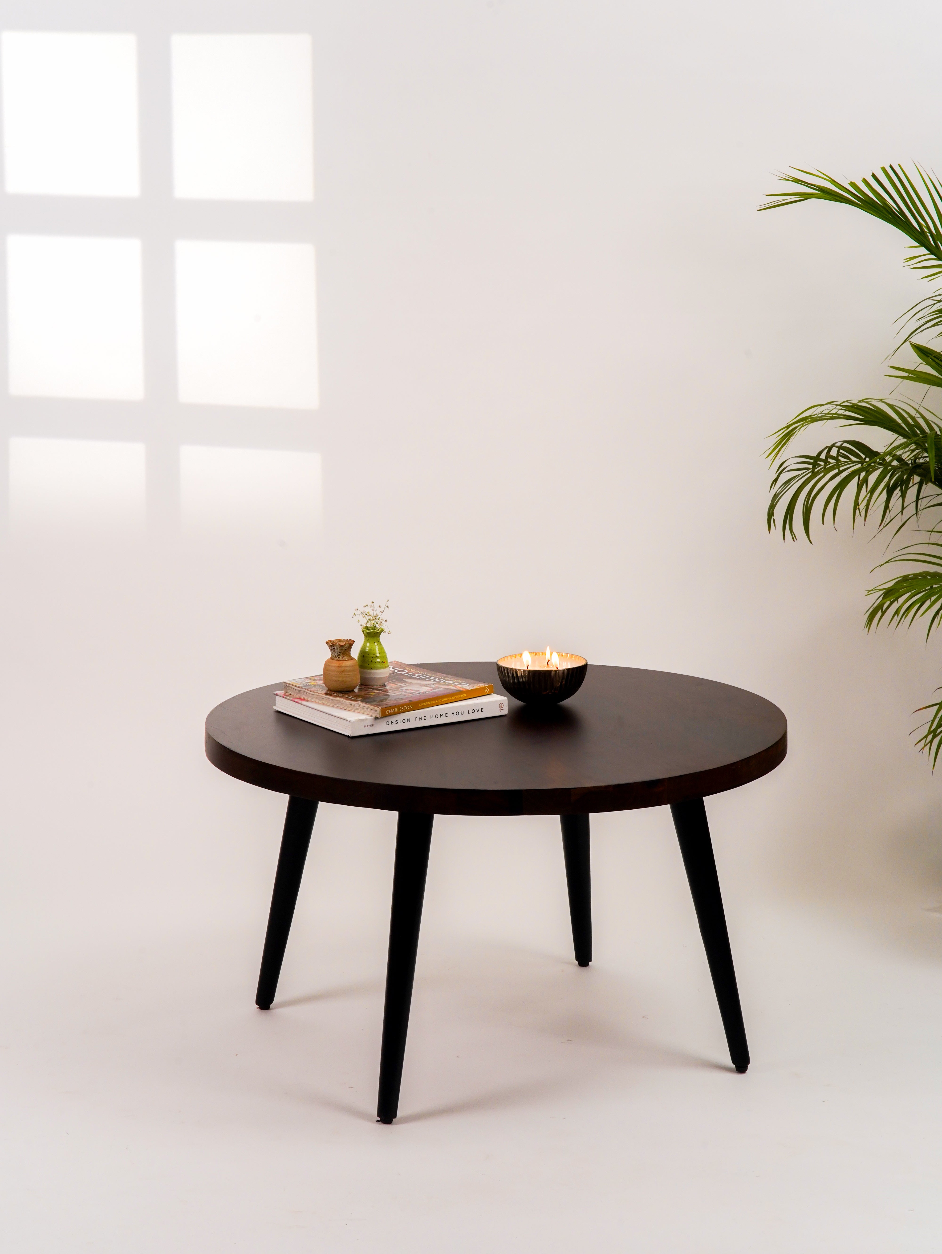 Magnolia Solid Wood Round Coffee Table (32") - Walnut