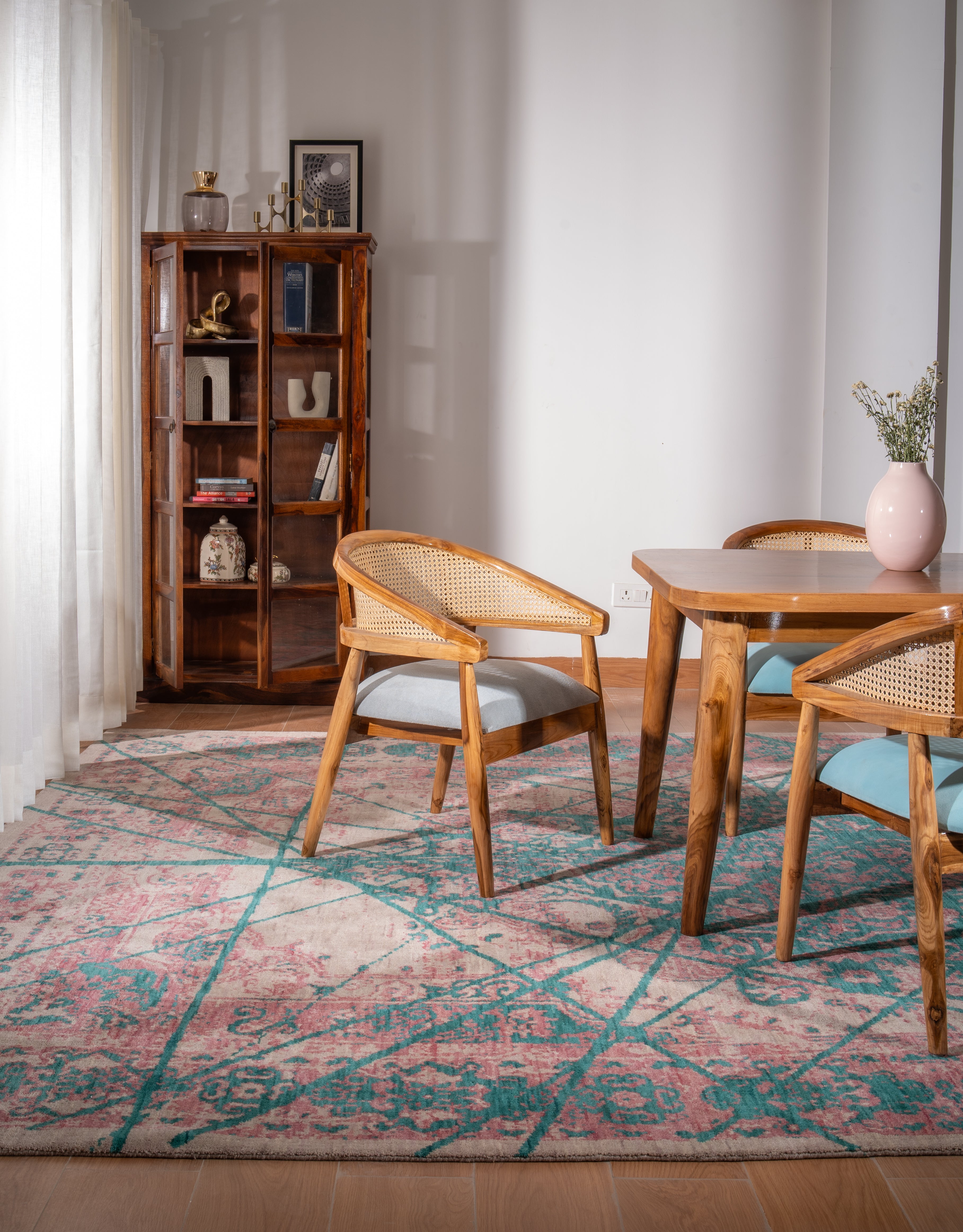 Teal Reverie Hand Knotted Oriental Wool Area Rug