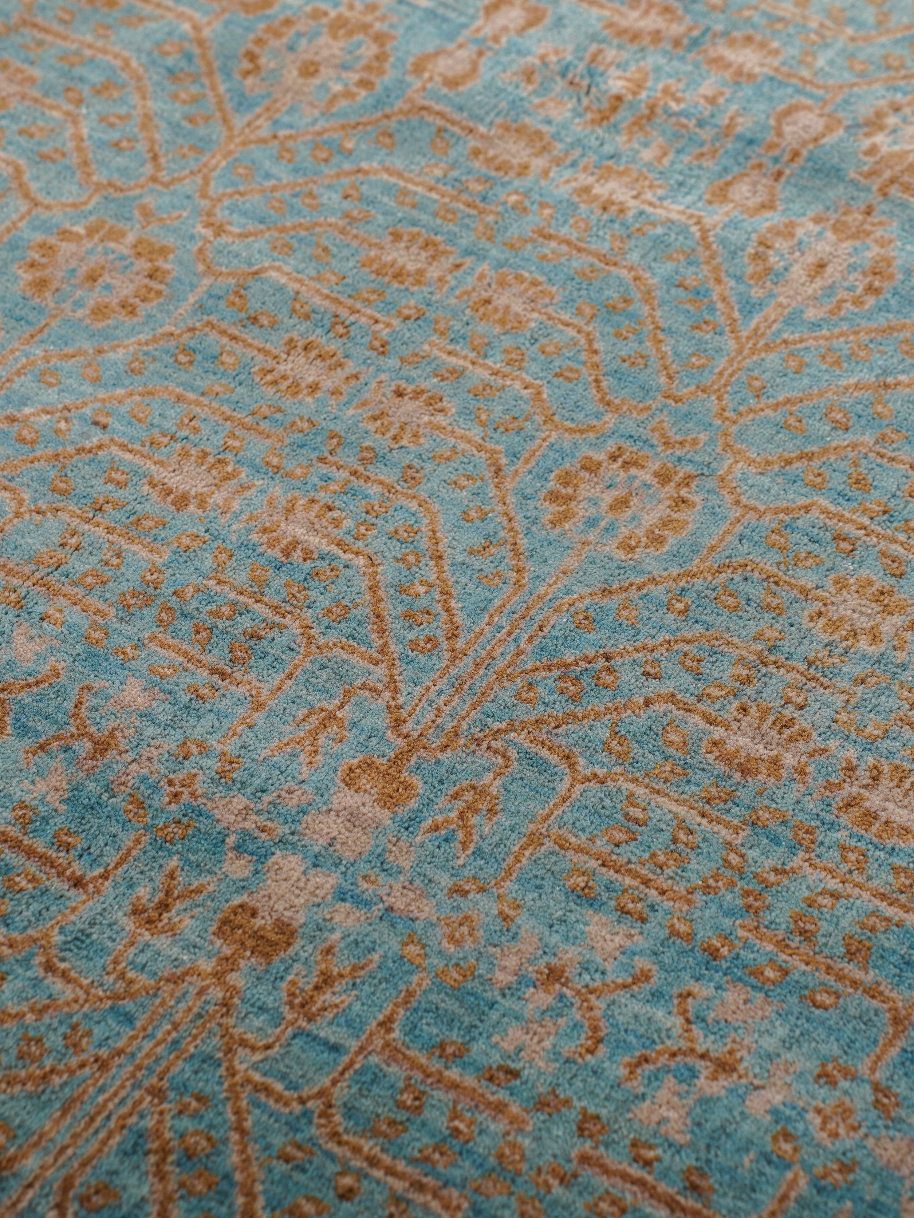 Blue Mirage Hand Knotted Oriental Wool Area Rug