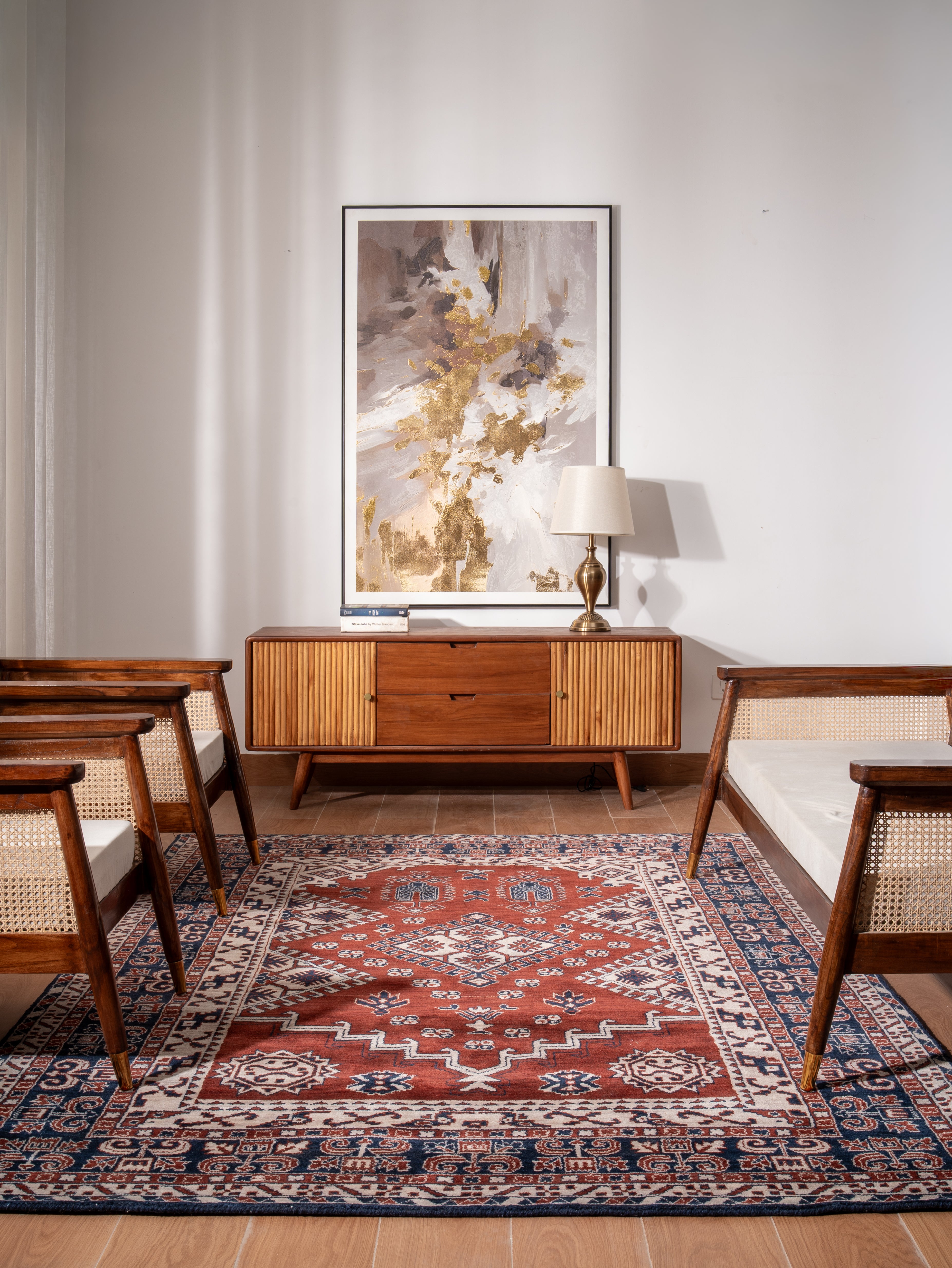 Kazak Ember Hand Knotted Wool Area Rug