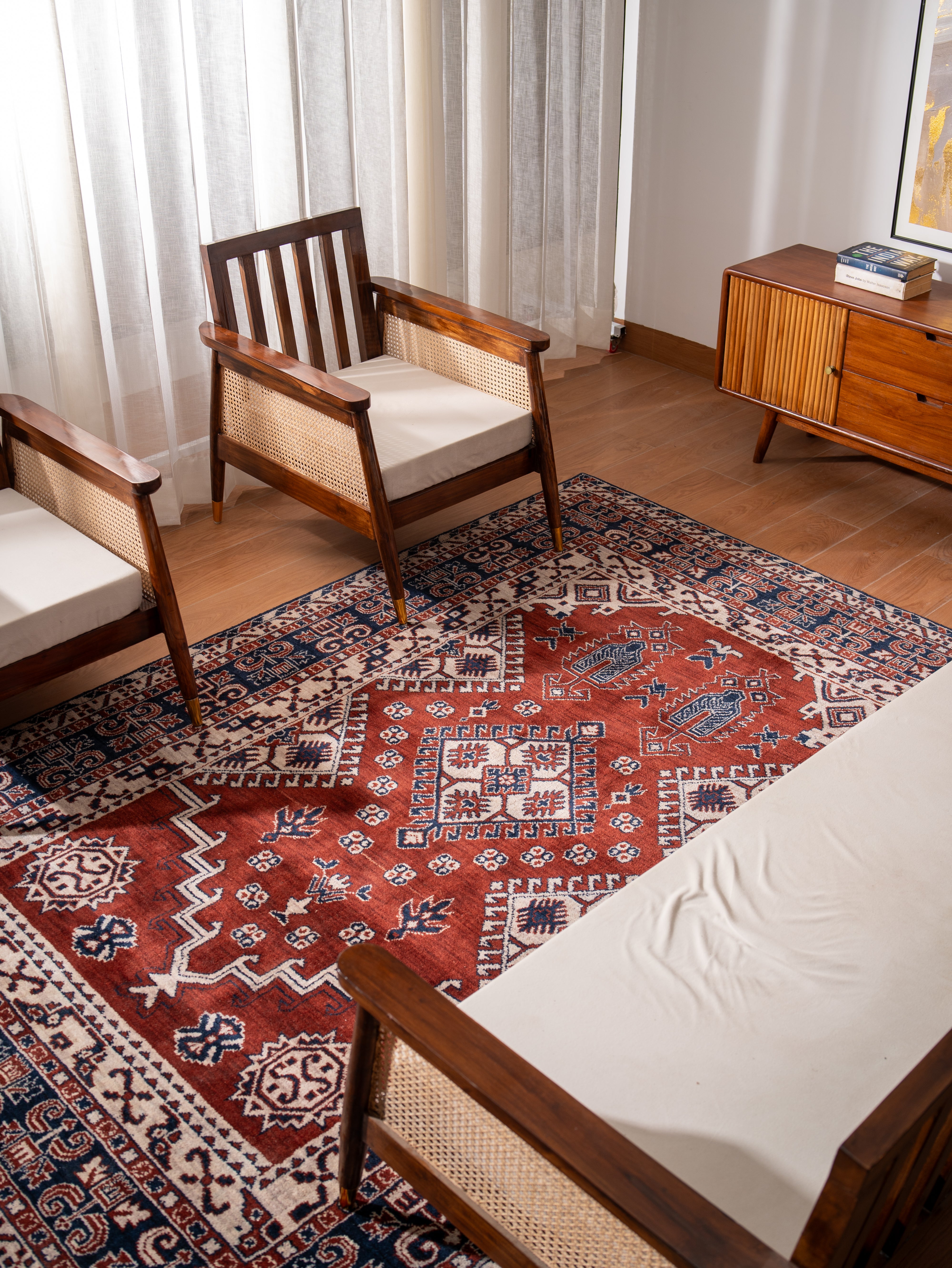 Kazak Ember Hand Knotted Wool Area Rug