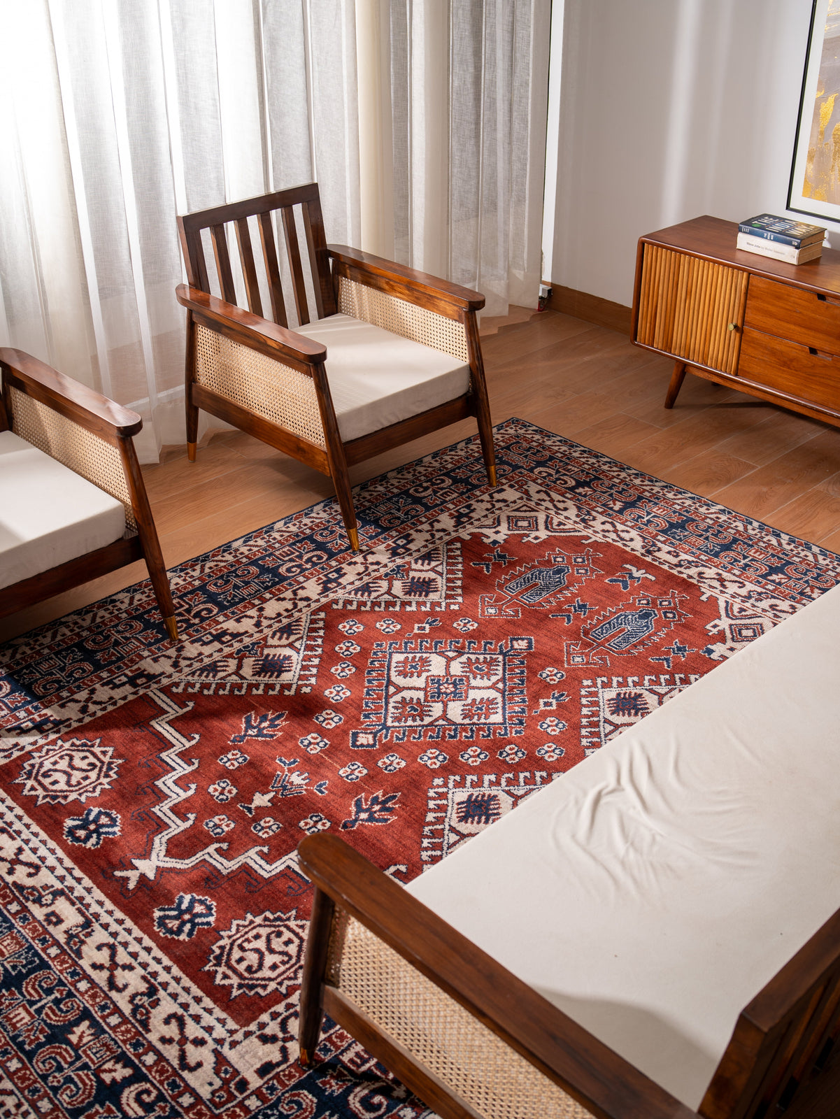 Kazak Ember Hand Knotted Wool Area Rug