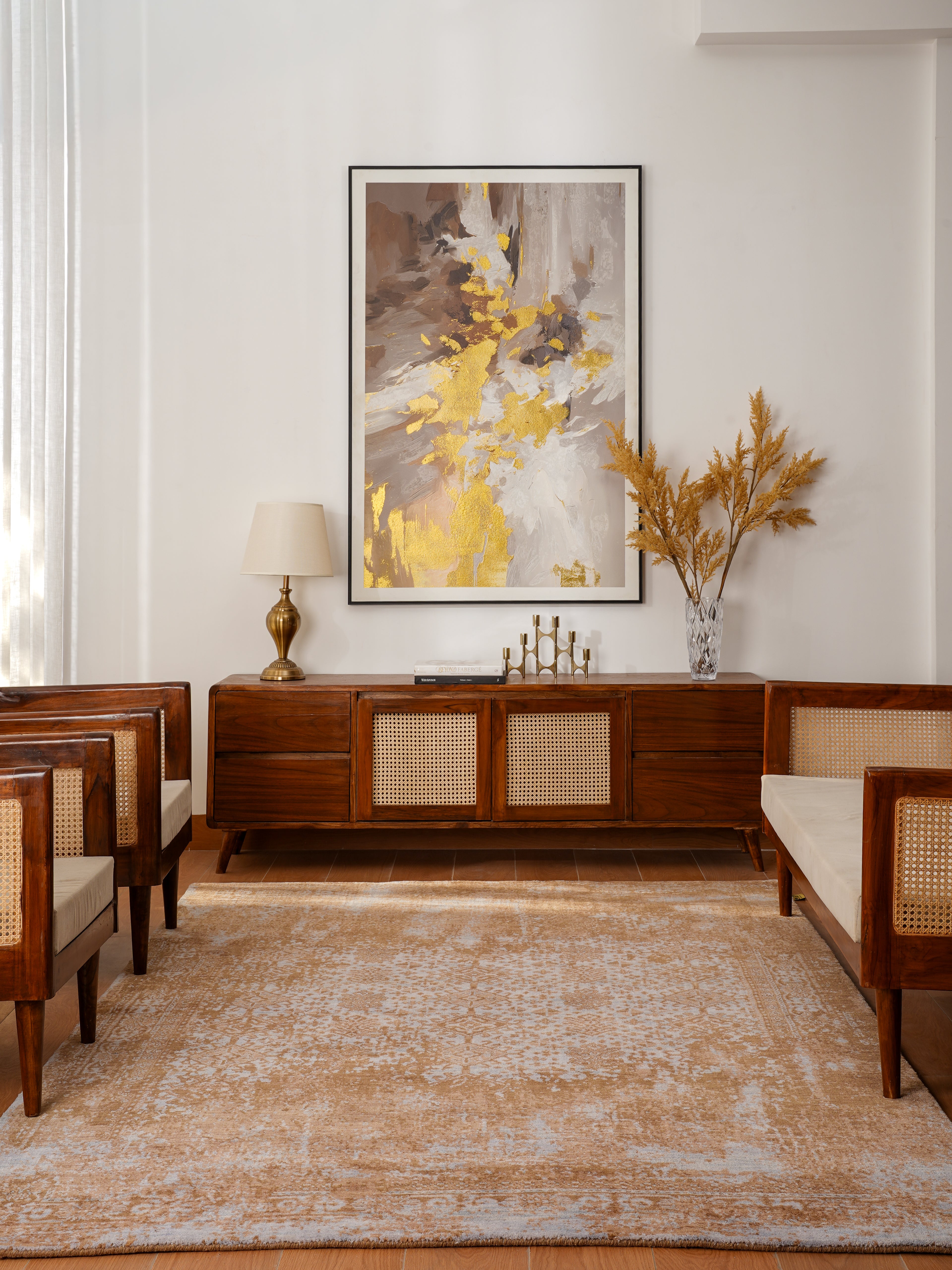 Antique-Inspired Distressed Hand Knotted Wool Rug