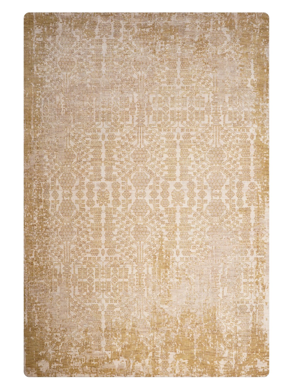 Textured area rug with a pattern on a white background