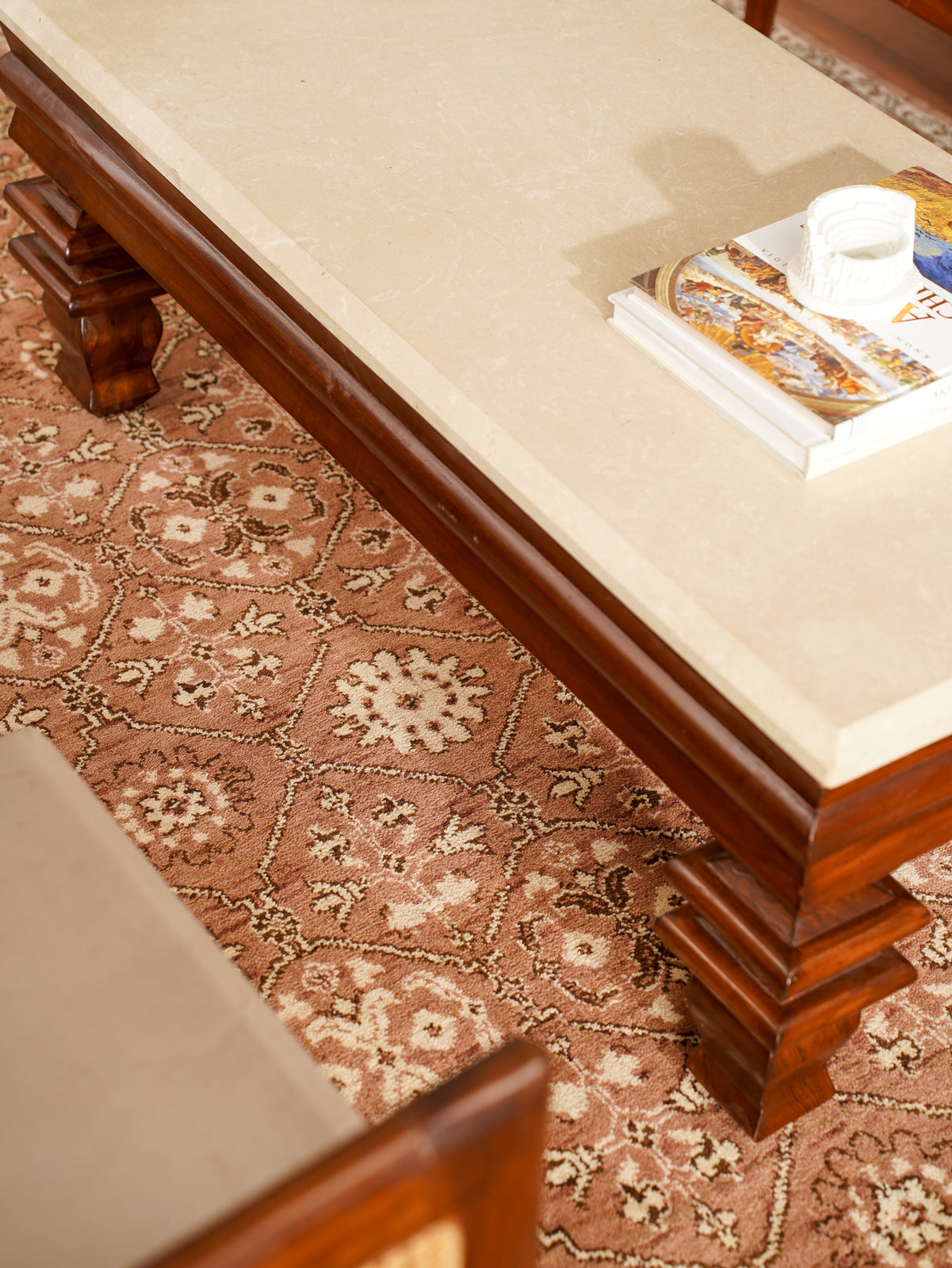 Oriental Trellis Runner Rug – Light Brown & Beige