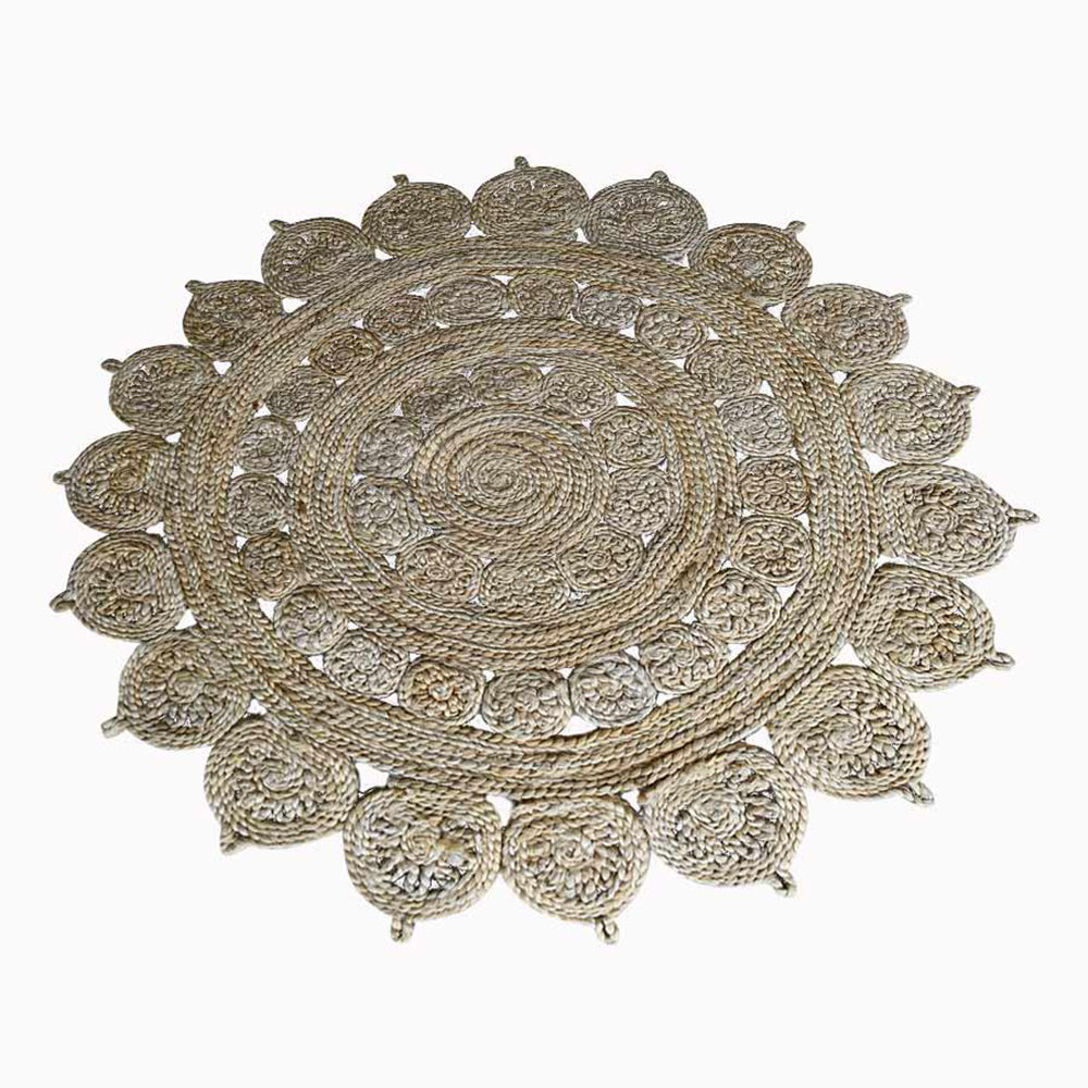 Bamboo Bloom Hand Woven Jute Rug