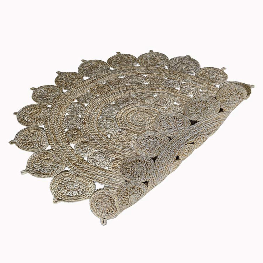 Bamboo Bloom Hand Woven Jute Rug