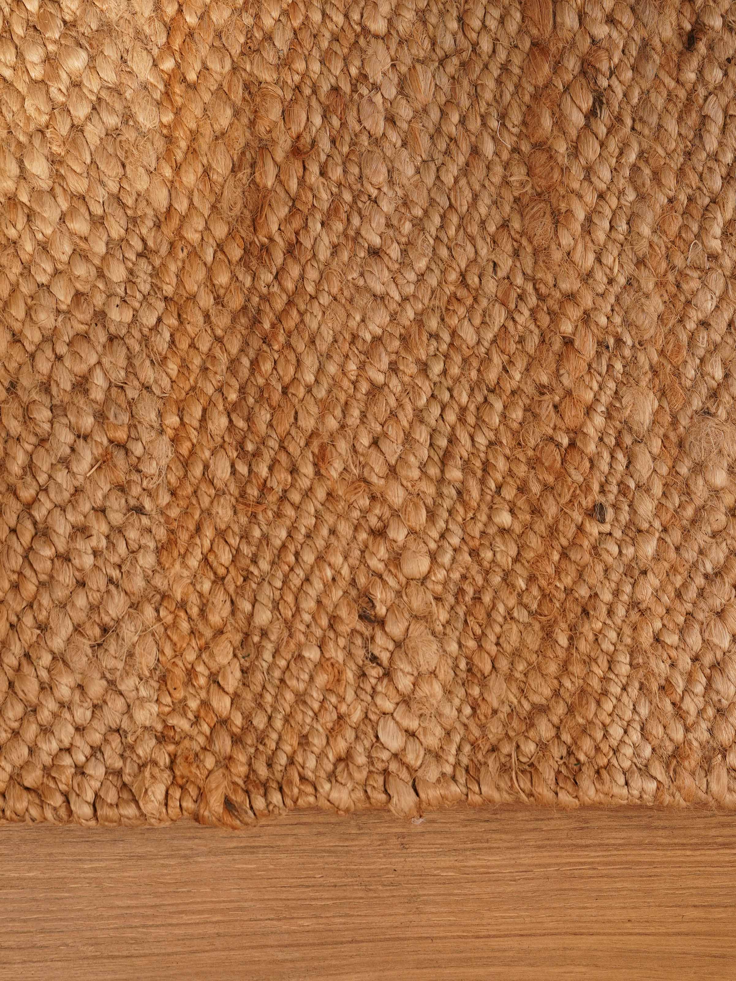 Light Brown Handwoven Jute Rug – Natural Flatweave Area Rug
