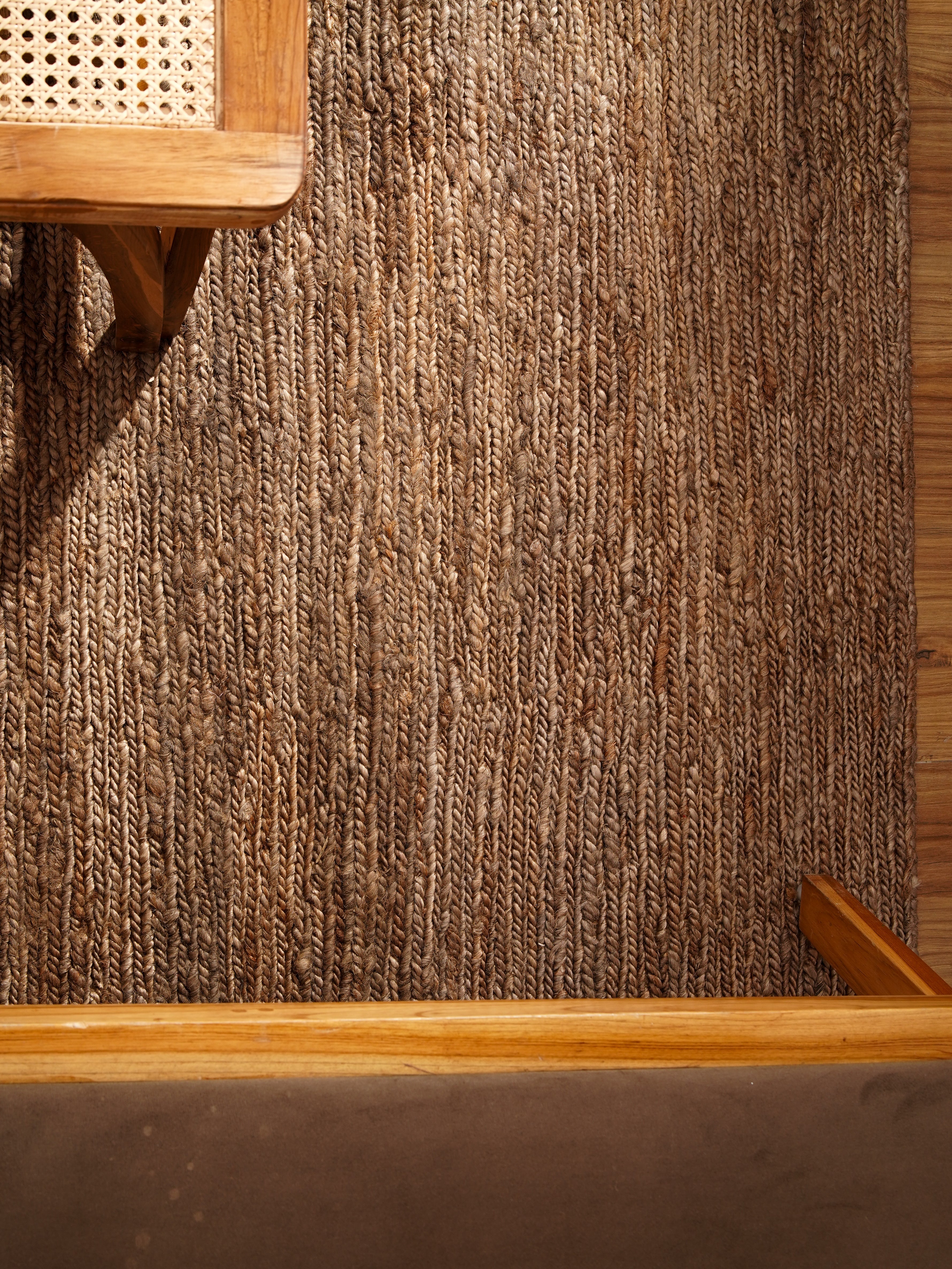 Light Brown Hand Knotted Sumak Jute Rug