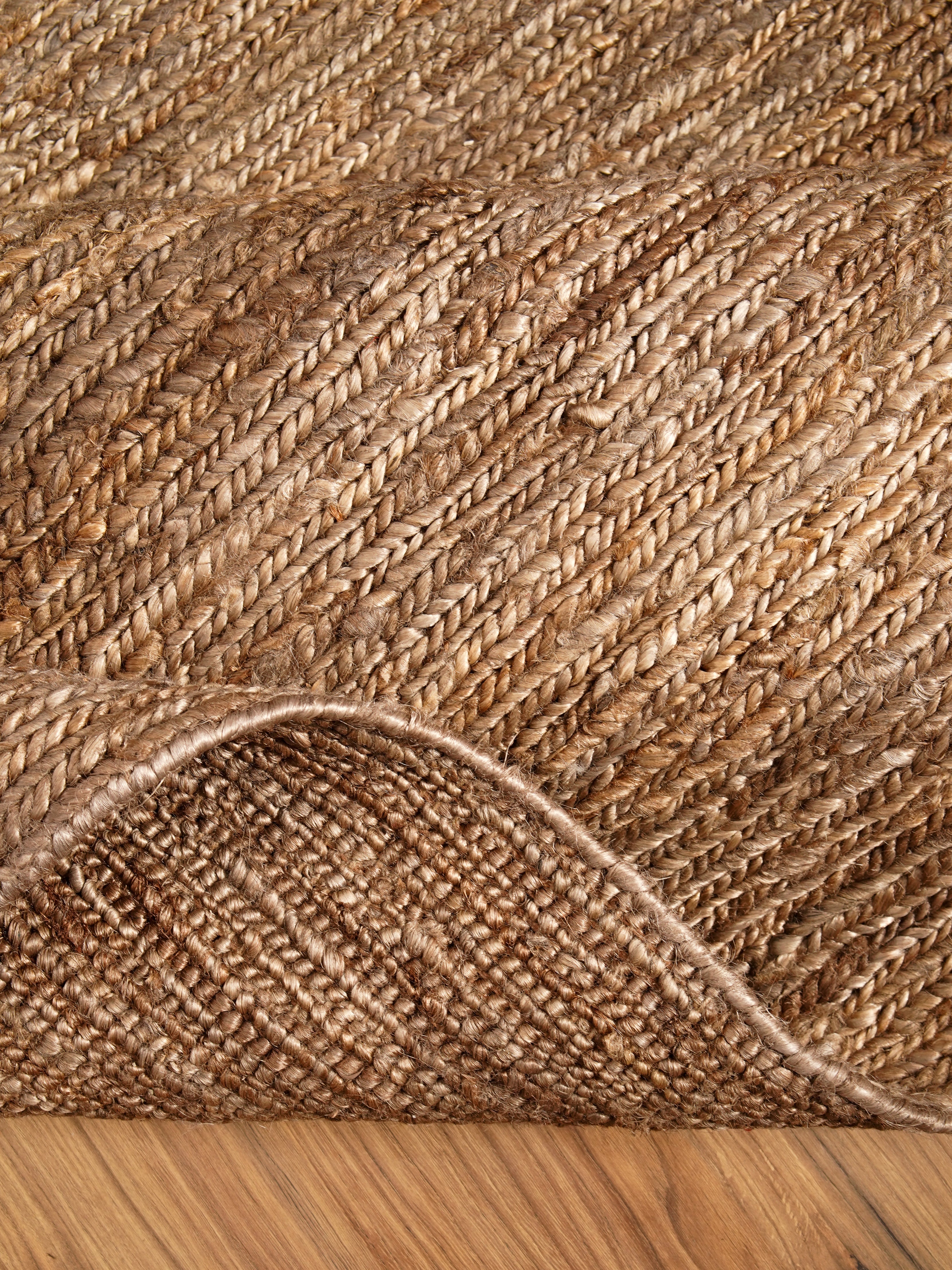 Light Brown Hand Knotted Sumak Jute Rug