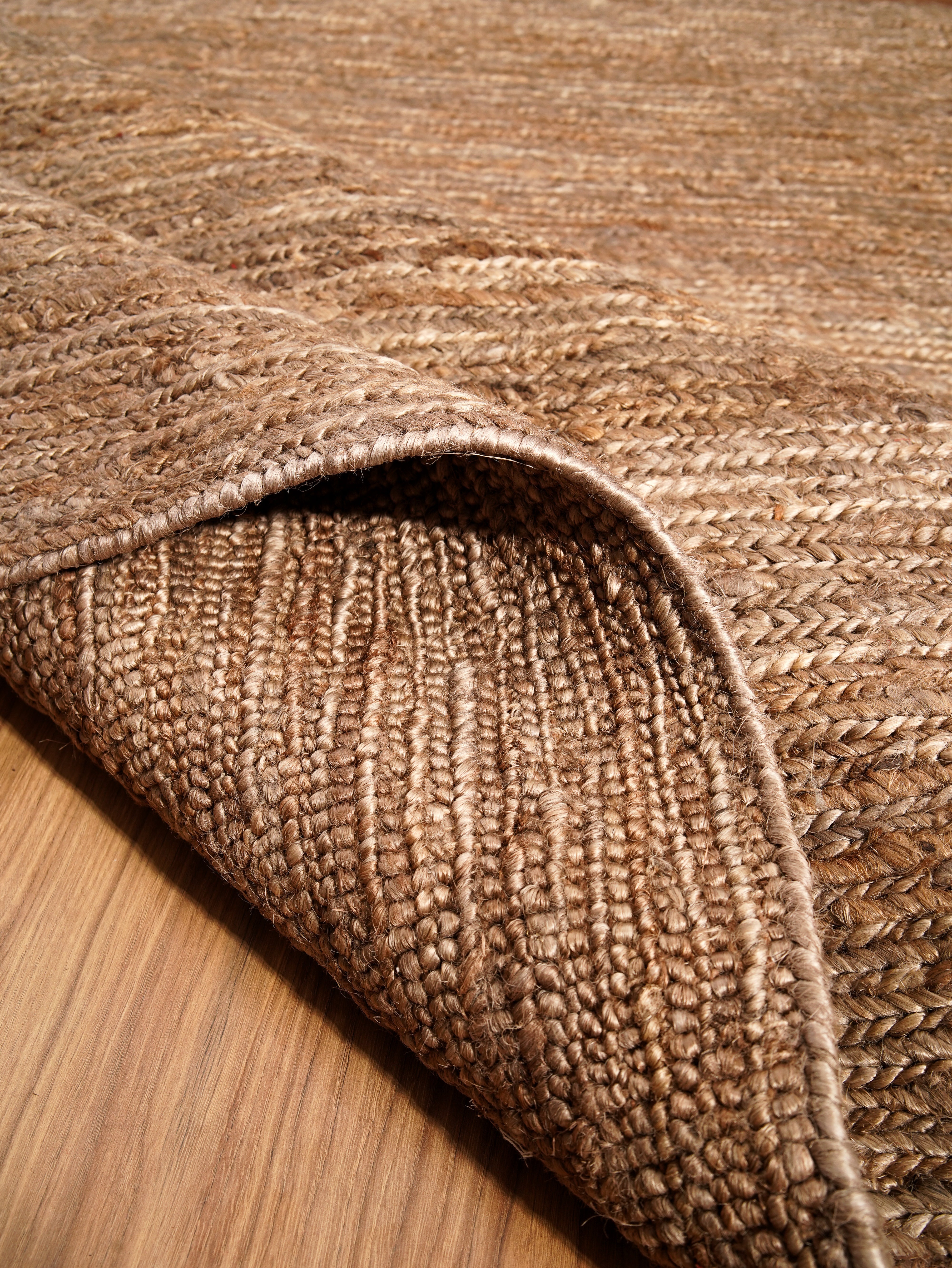 Light Brown Hand Knotted Sumak Jute Rug