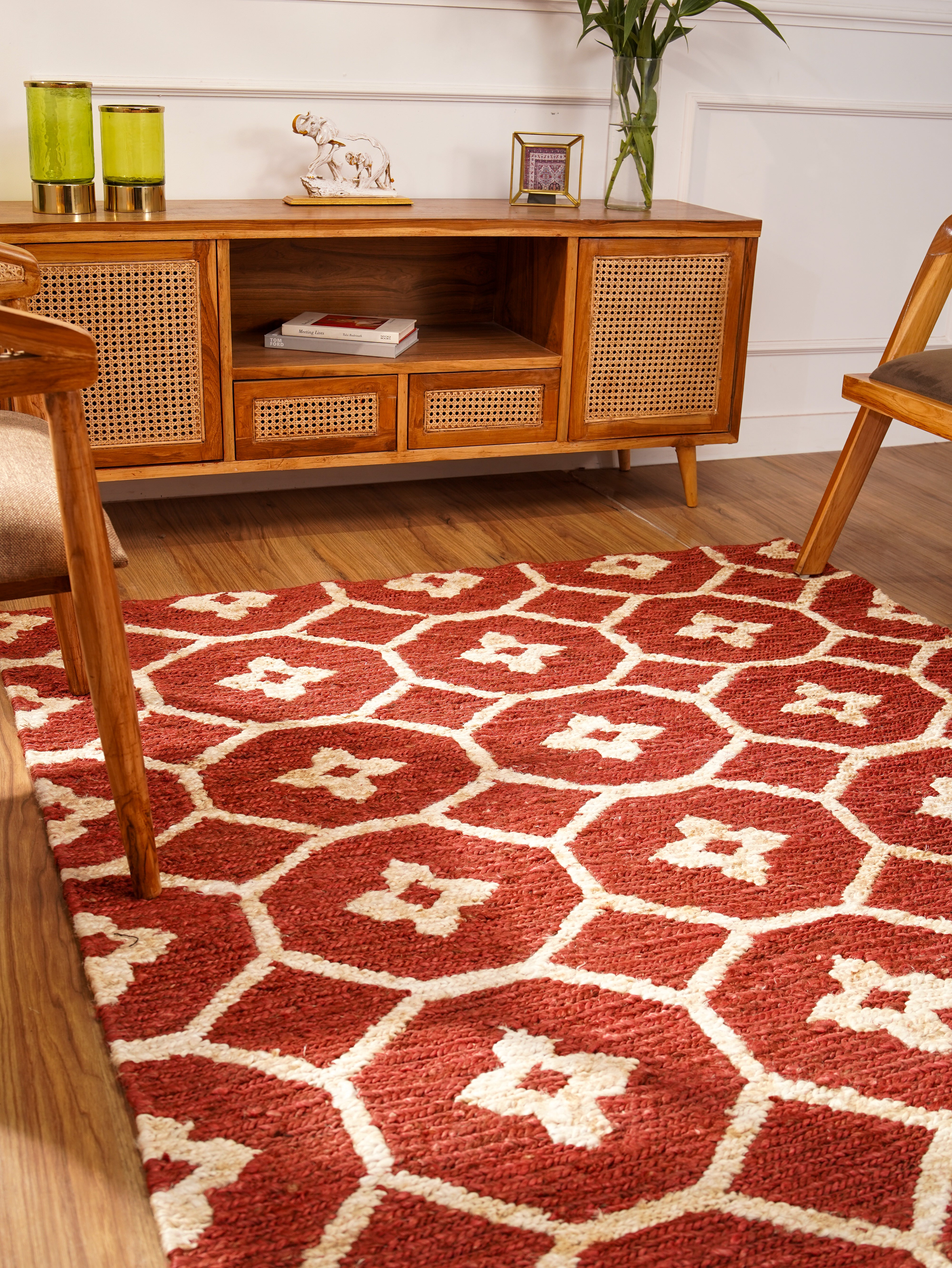 Gemstone Hand Knotted Sumak Jute Rug